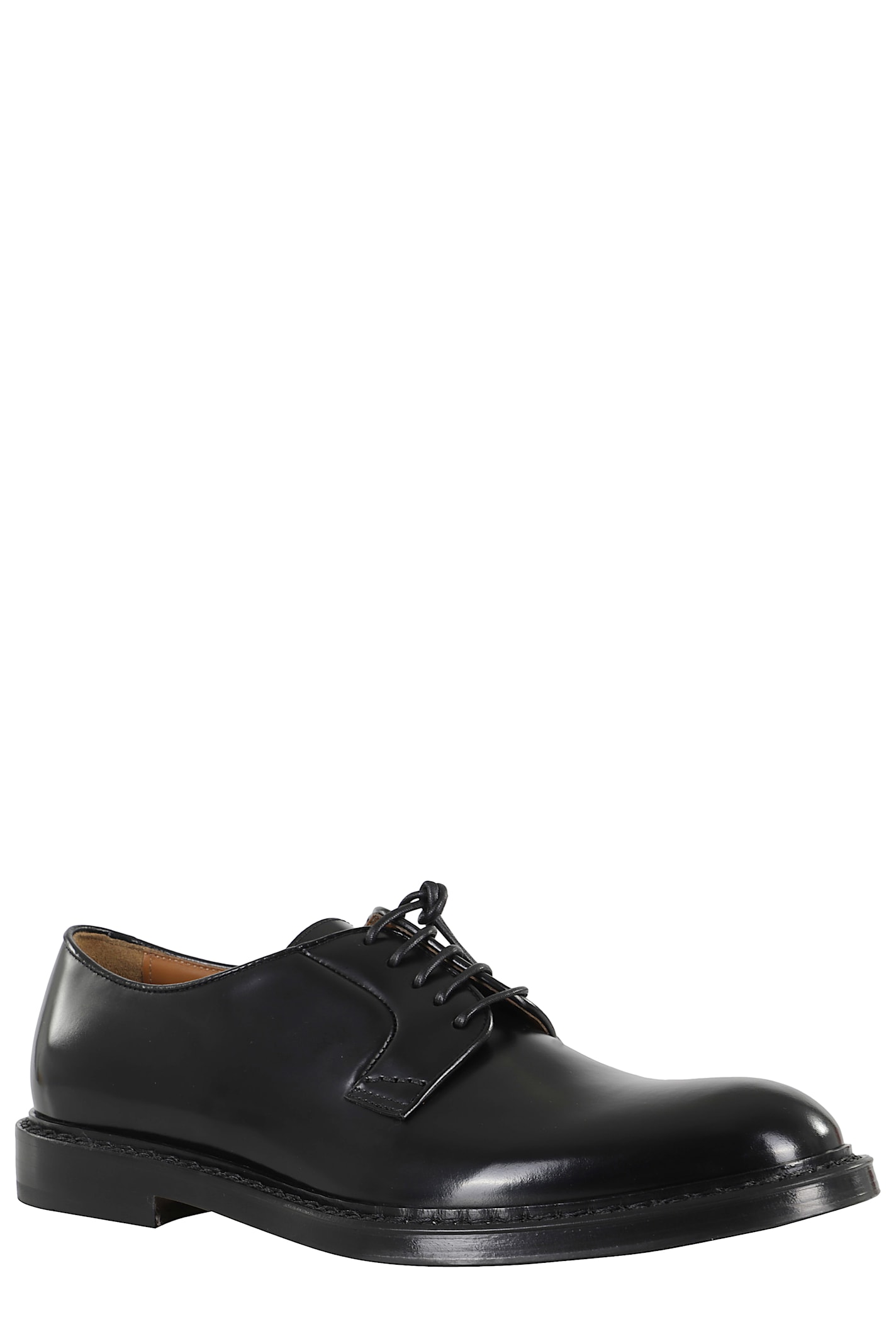 Doucal's Brushed Leather Derby Lace-up Shoes In Black