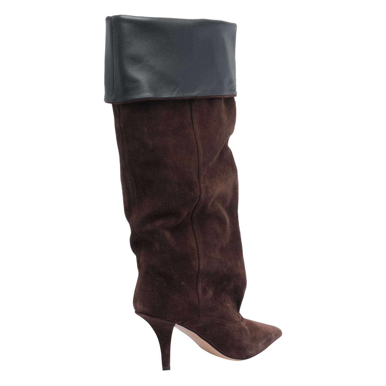 Paris Texas Ines Reverse Suede Mid-calf Boots In Brown
