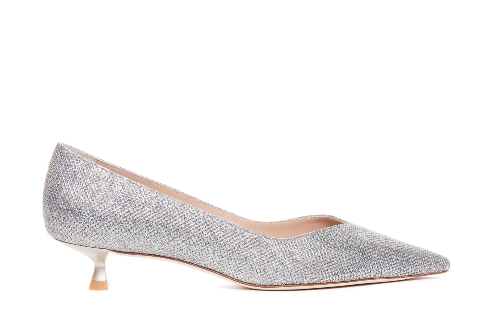 Shop Stuart Weitzman Eva Pumps In Silver