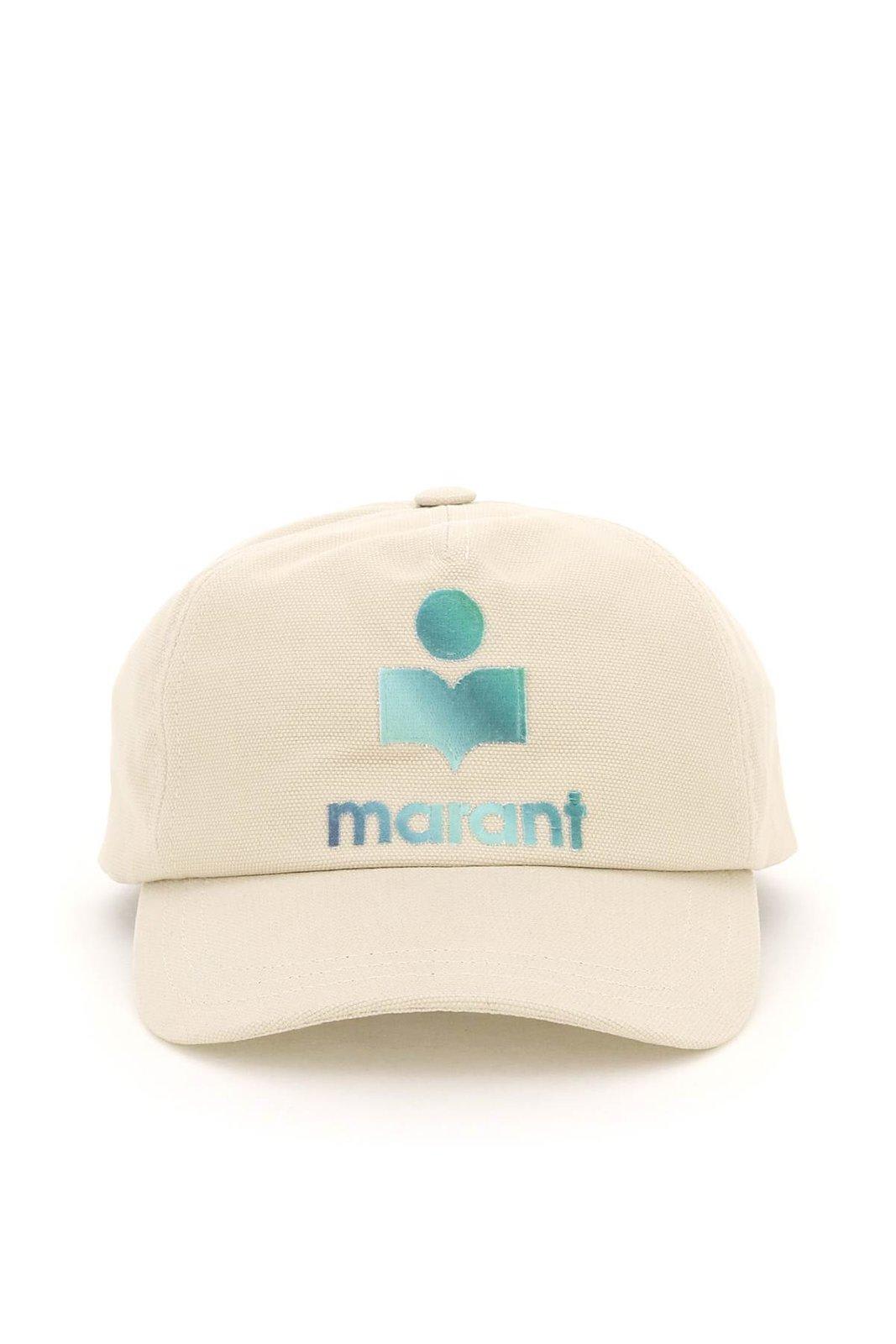 Shop Isabel Marant Logo Printed Baseball Cap In Powder