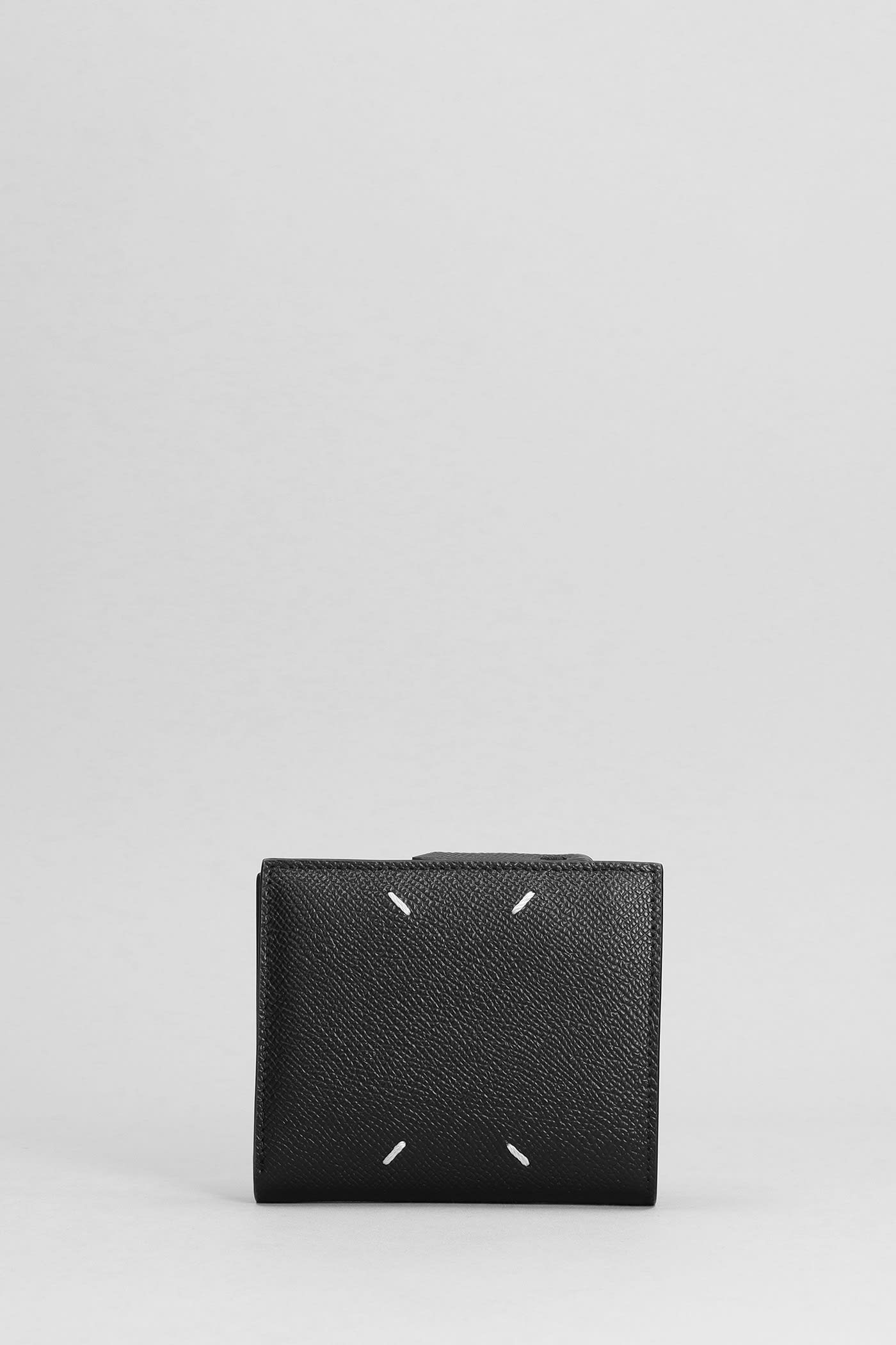 Maison Margiela Wallet In Black Leather In Black