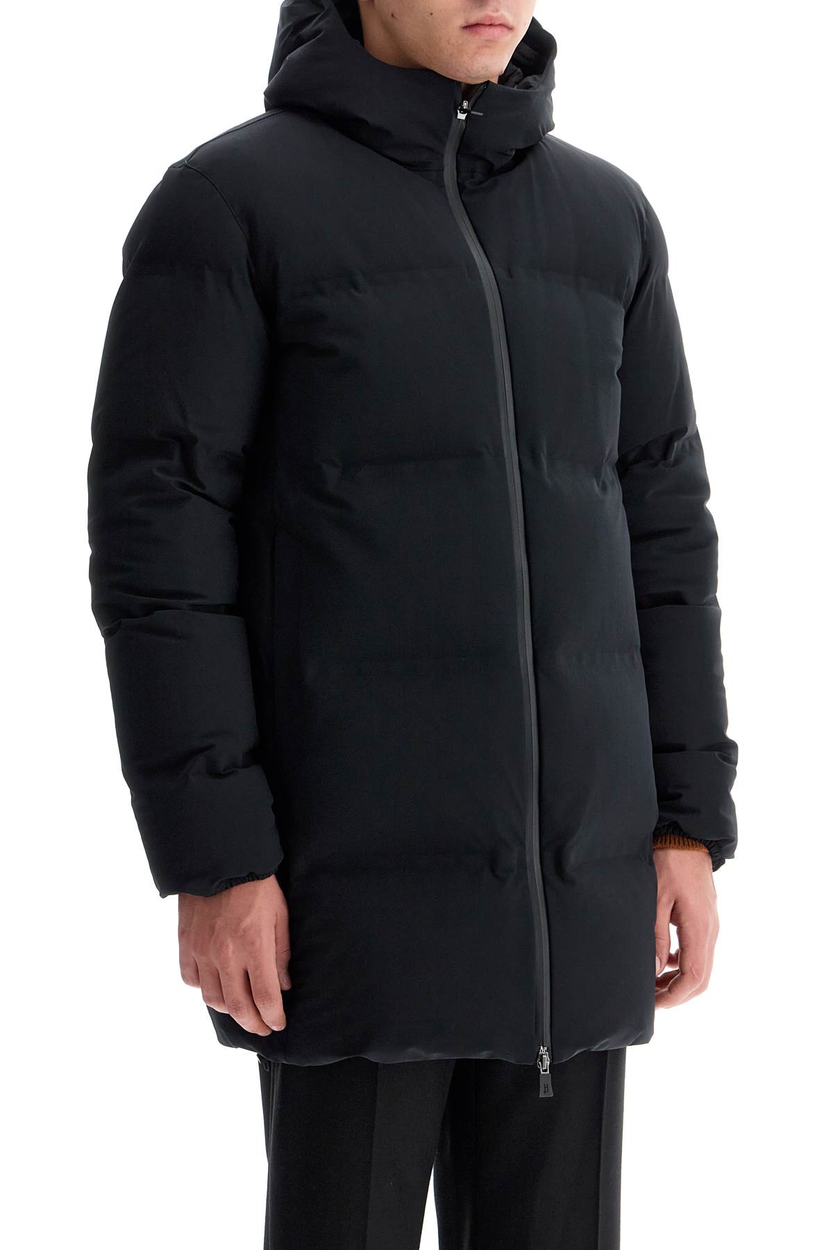 Shop Herno New Impact Midi Down Jacket With In Black (black)