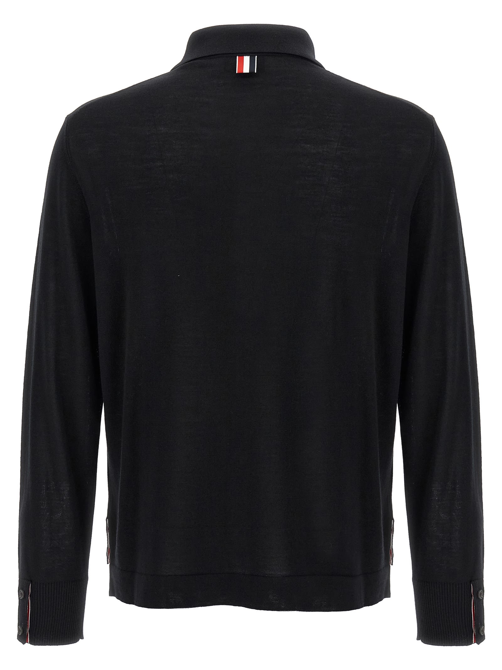 Thom Browne Button-front Knit Cardigan With Grosgrain Detailing In Black