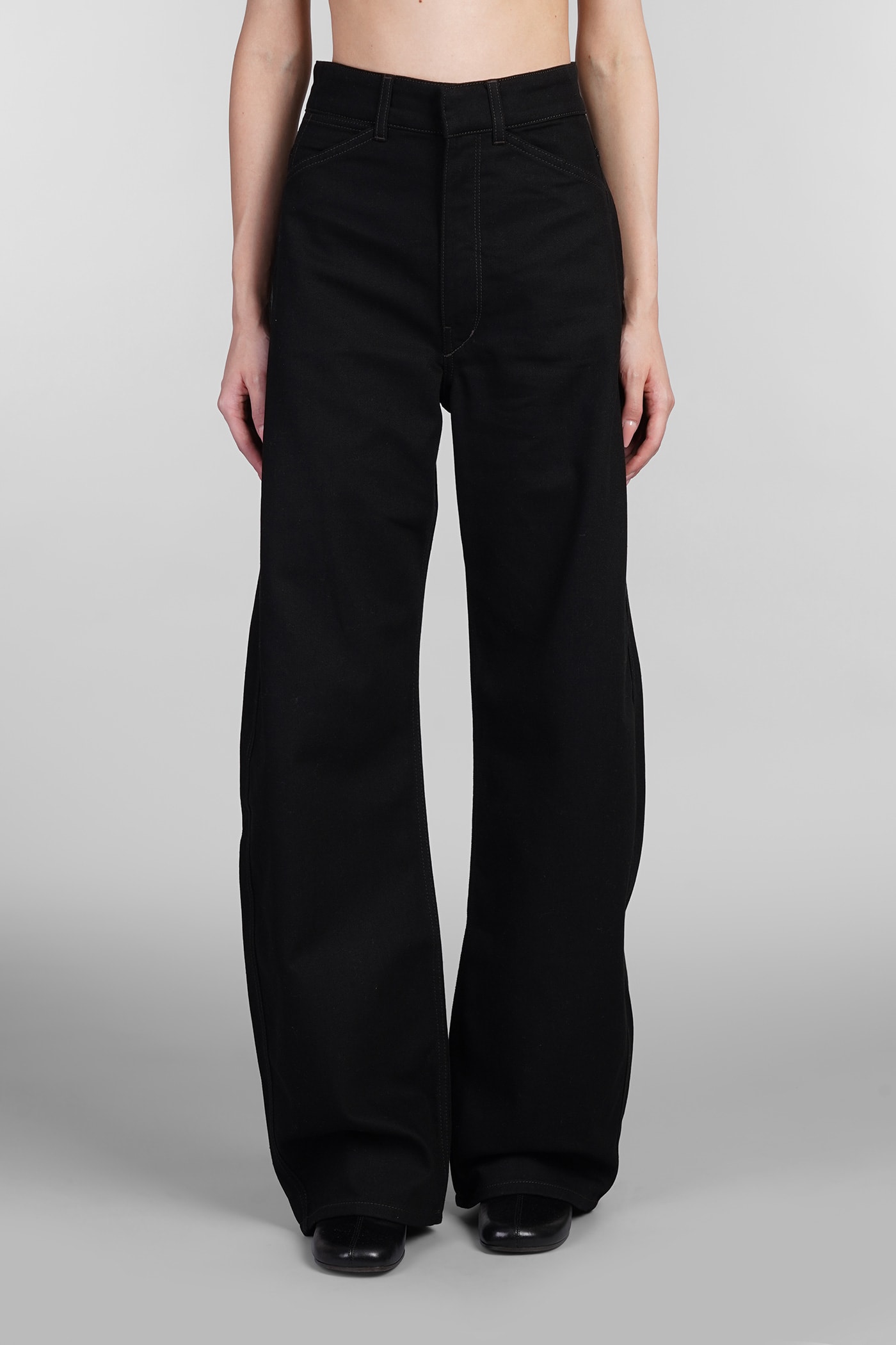 Shop Lemaire Jeans In Black Cotton