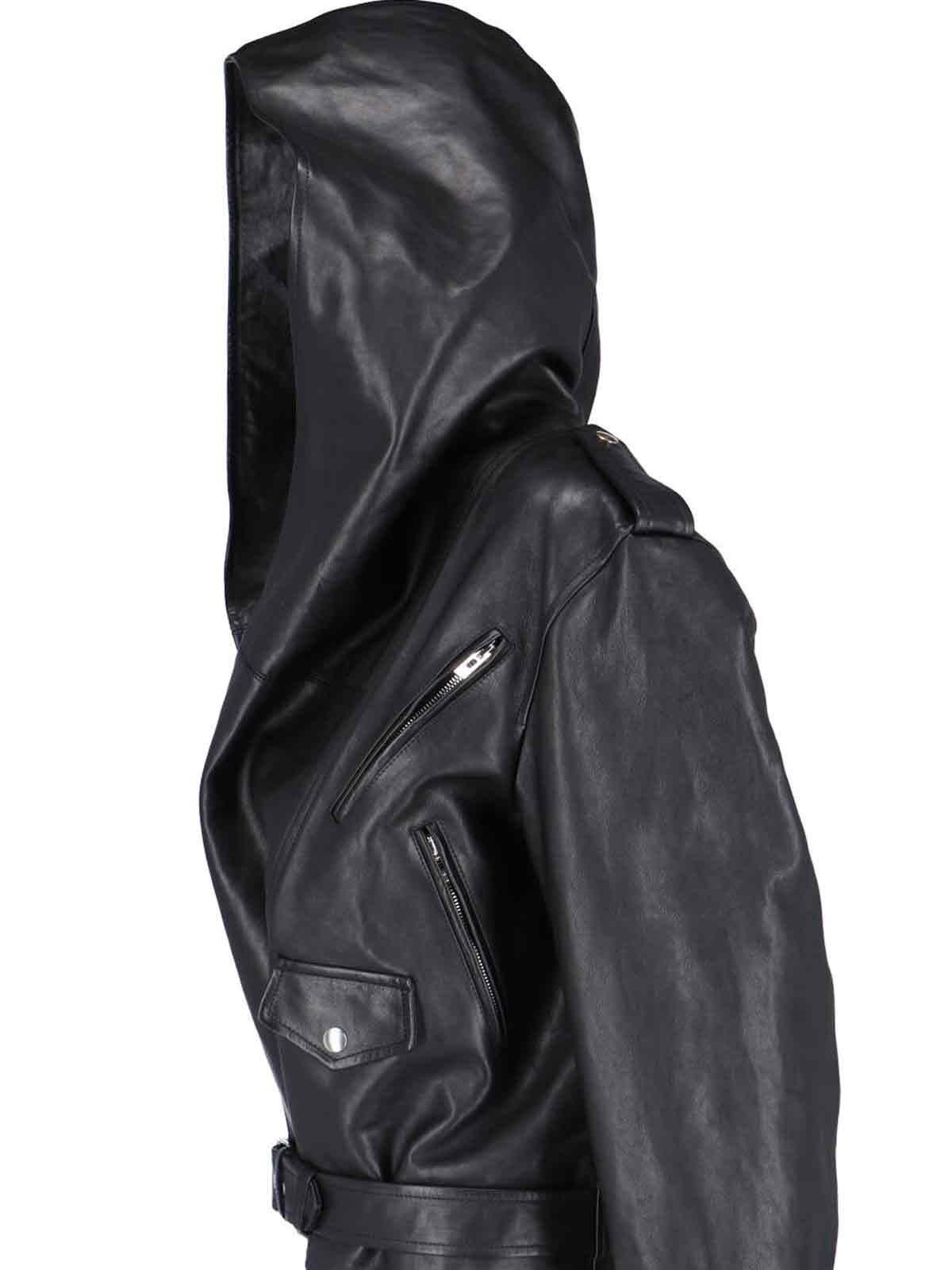 Shop Alaïa Biker Hooded Jacket In Black