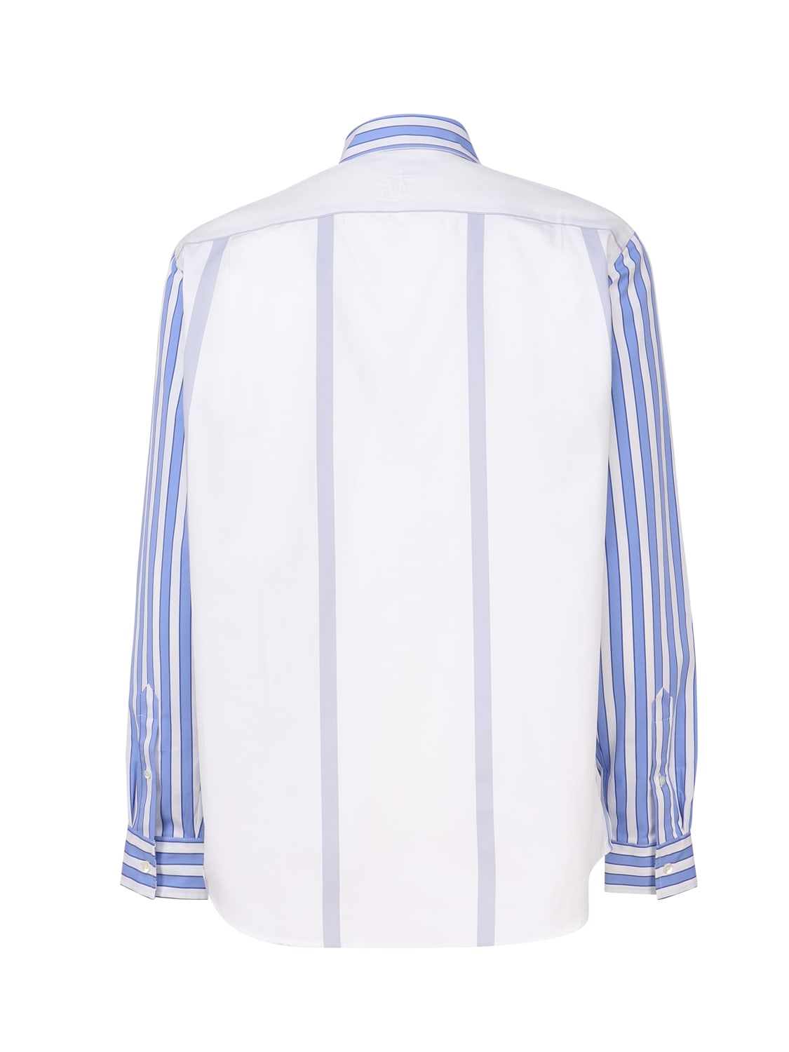 Shop Jw Anderson Striped Shirt With Insert Design In Light Blue/white