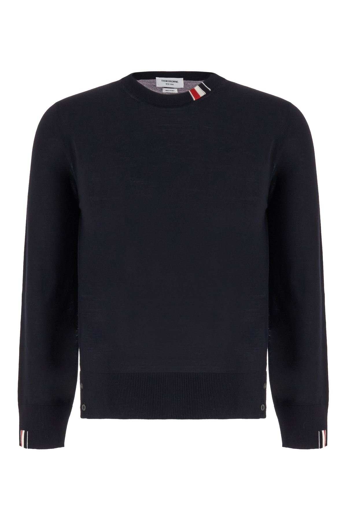 THOM BROWNE MIDNIGHT BLUE WOOL BLEND SWEATER 