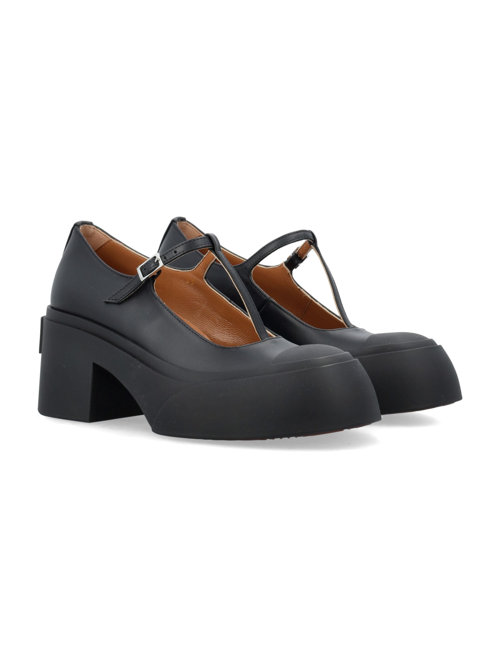 Shop Marni Platform Mary Jane In Black