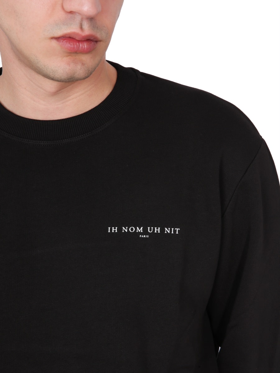 Ih Nom Uh Nit Crewneck Sweatshirt With Big Back Print In Black