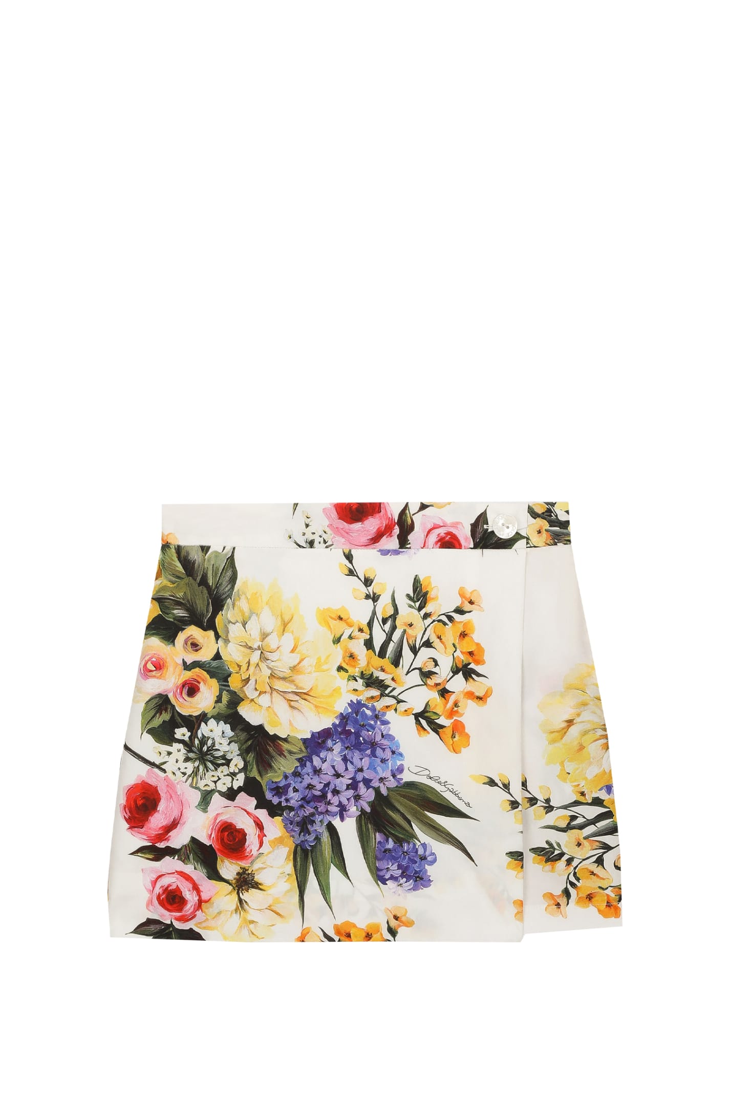 Shop Dolce & Gabbana Garden Print Poplin Shorts In Multicolor