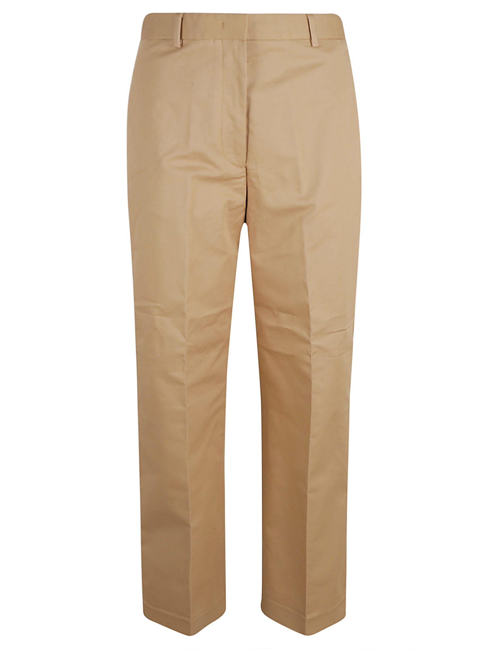 Cotton Gabardine Wide Leg Trousers