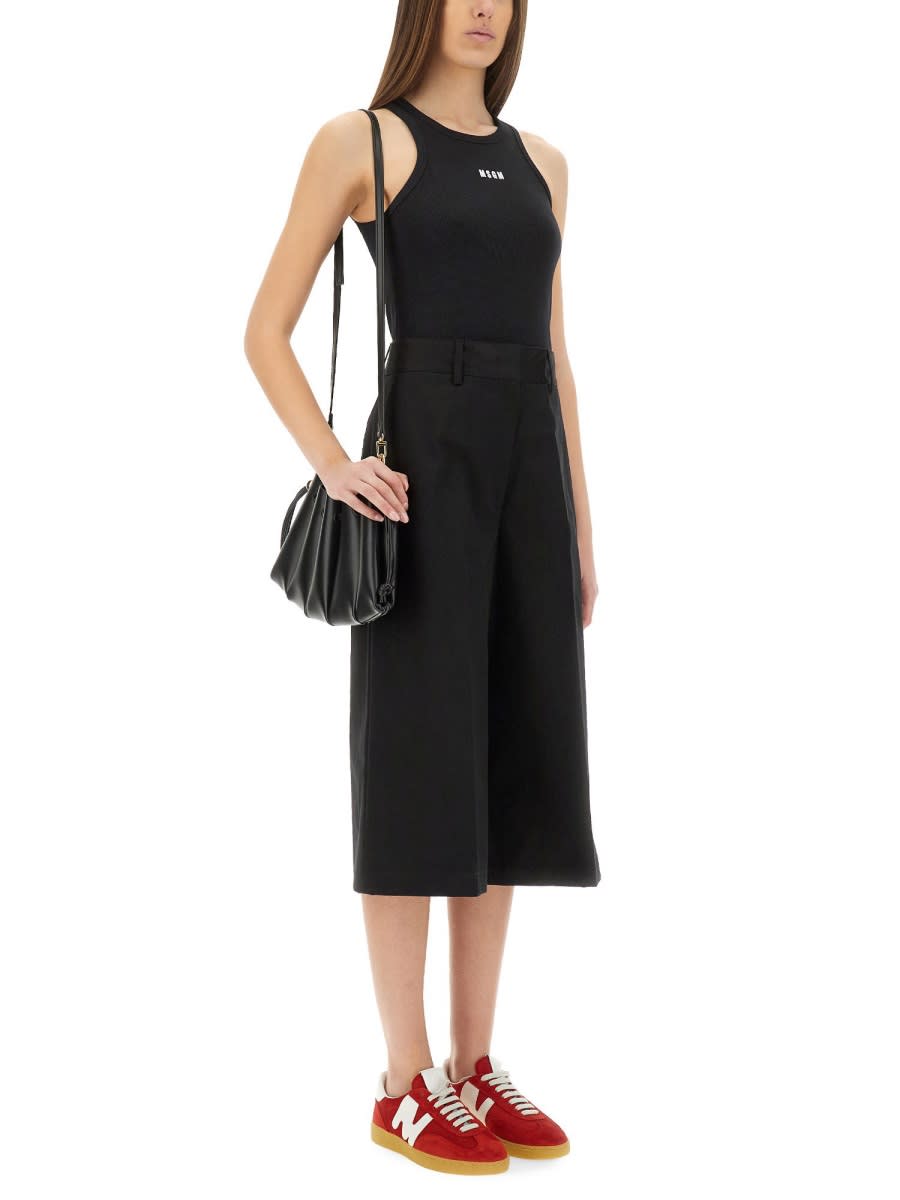 MSGM WIDE-LEG MIDI PANTS