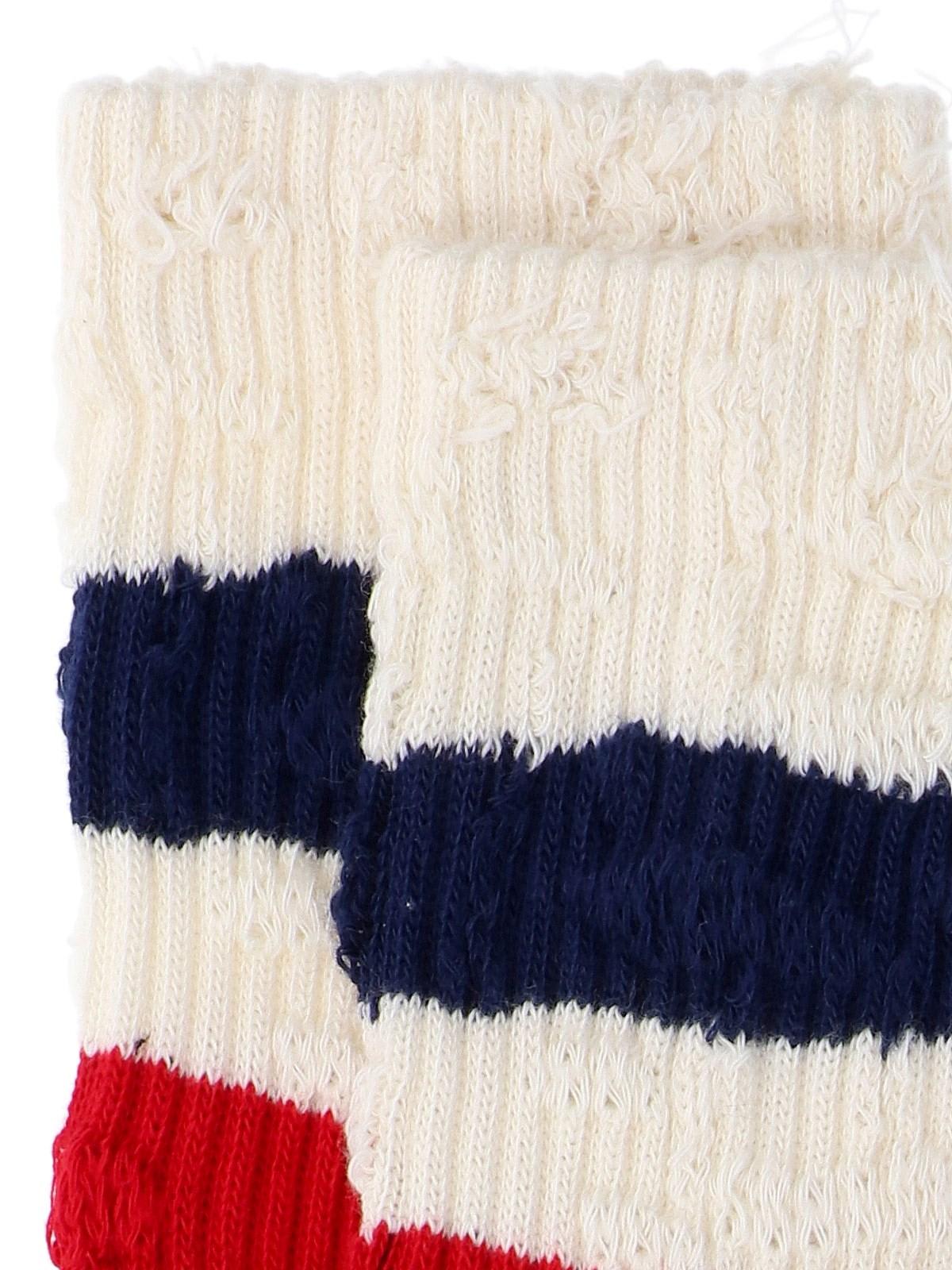 Shop Golden Goose Striped Detail Socks In Bianco