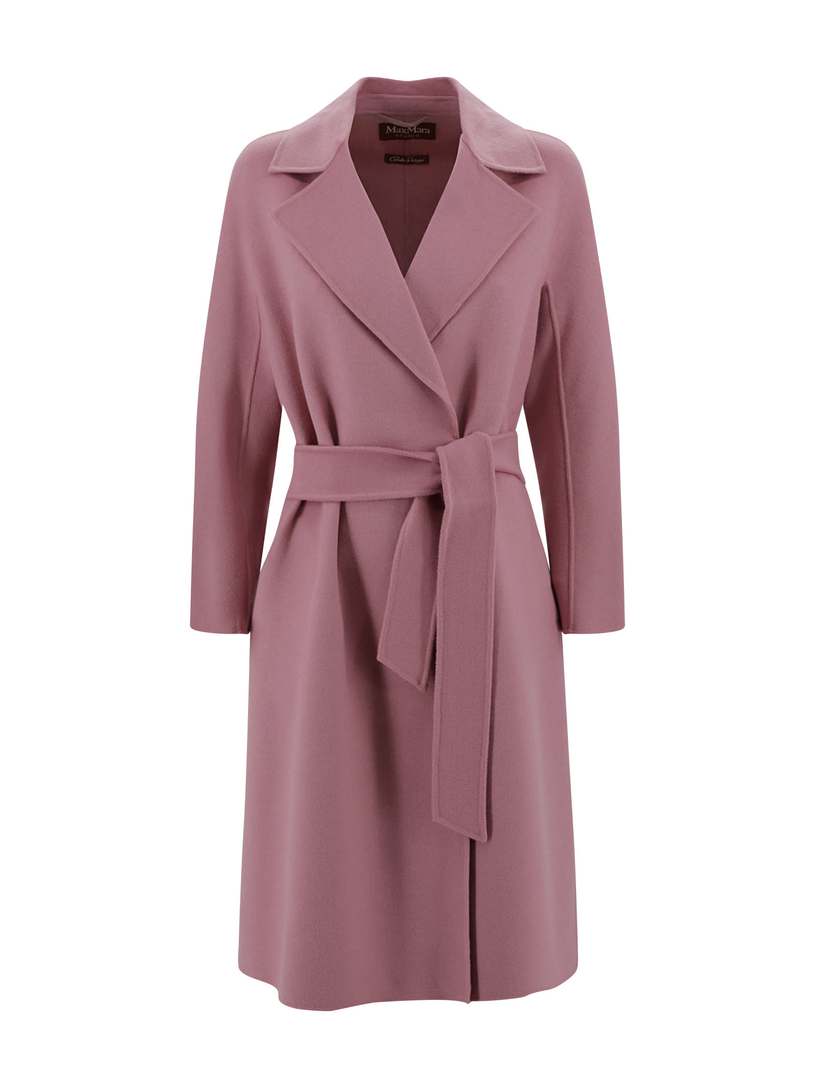 Shop Max Mara Wool, Cashmere And Silk Dressing Gown Coat In Pink