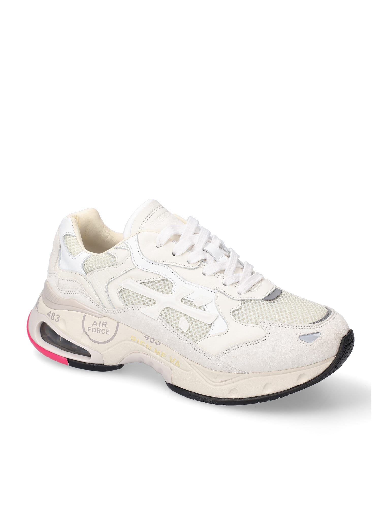 Shop Premiata Sneakers Sharky D In White