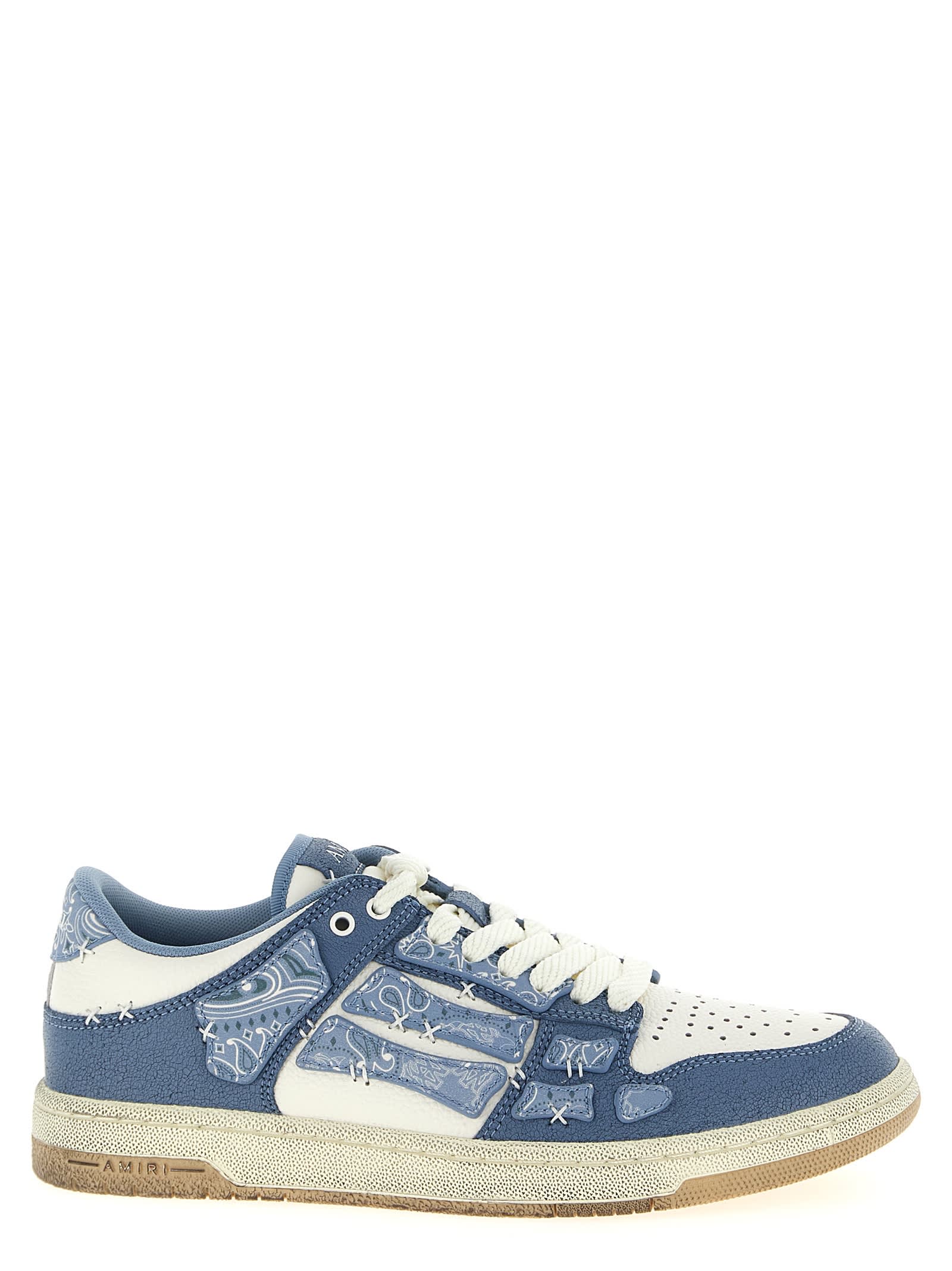 Amiri Men Tow-tone Leather Bandana Skel Sneakers In Blue