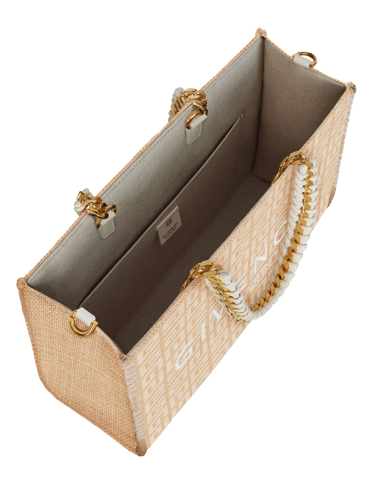 Shop Givenchy Small G-tote Bag In Natural 4g Jute