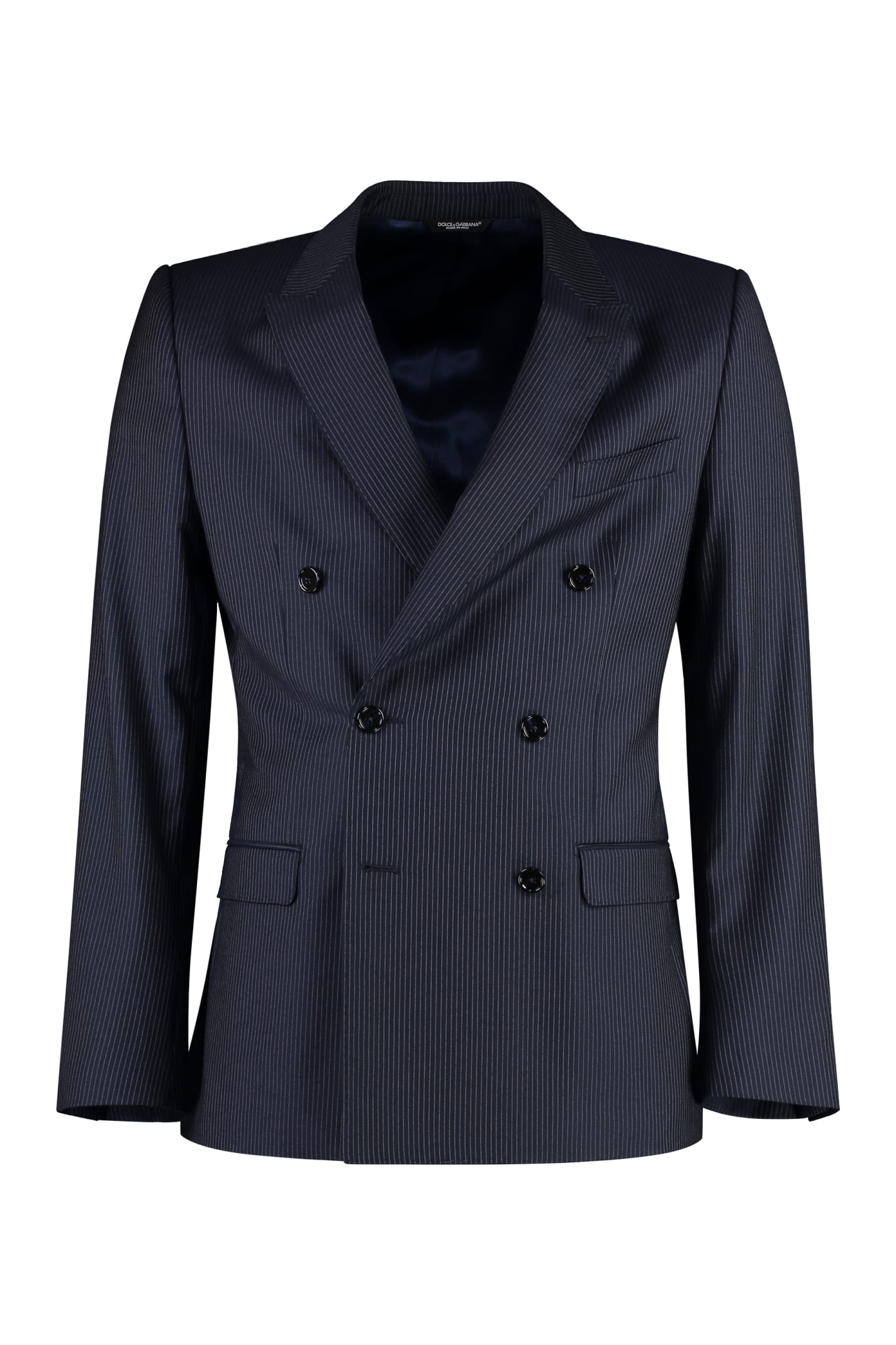 Dolce & Gabbana Martini Virgin Wool Two-piece Suit In Blue
