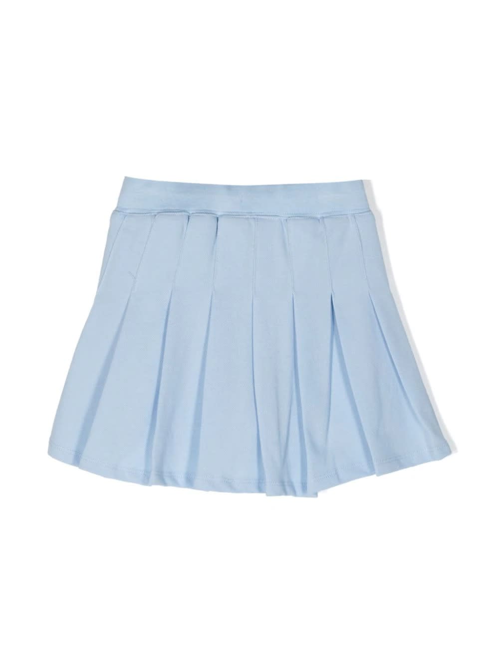 Shop Ralph Lauren Light Blue Pleated Mini Skirt With Drawstring