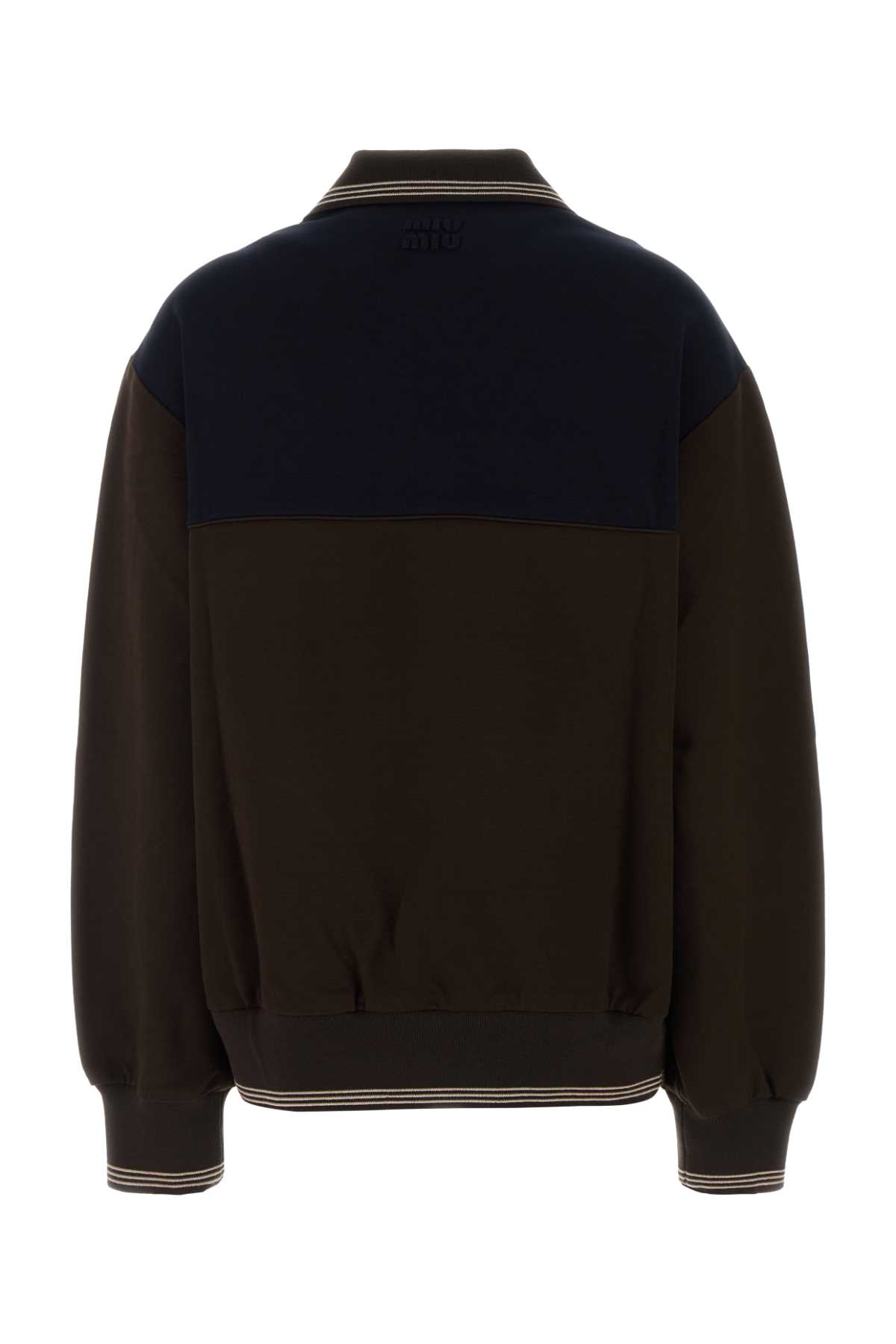 Miu Miu Oversized Sweatshirt Featuring Contrast Panel In Multi