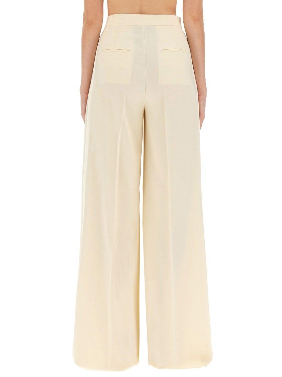 Shop Max Mara High Waist Wide Leg Trousers In Beige