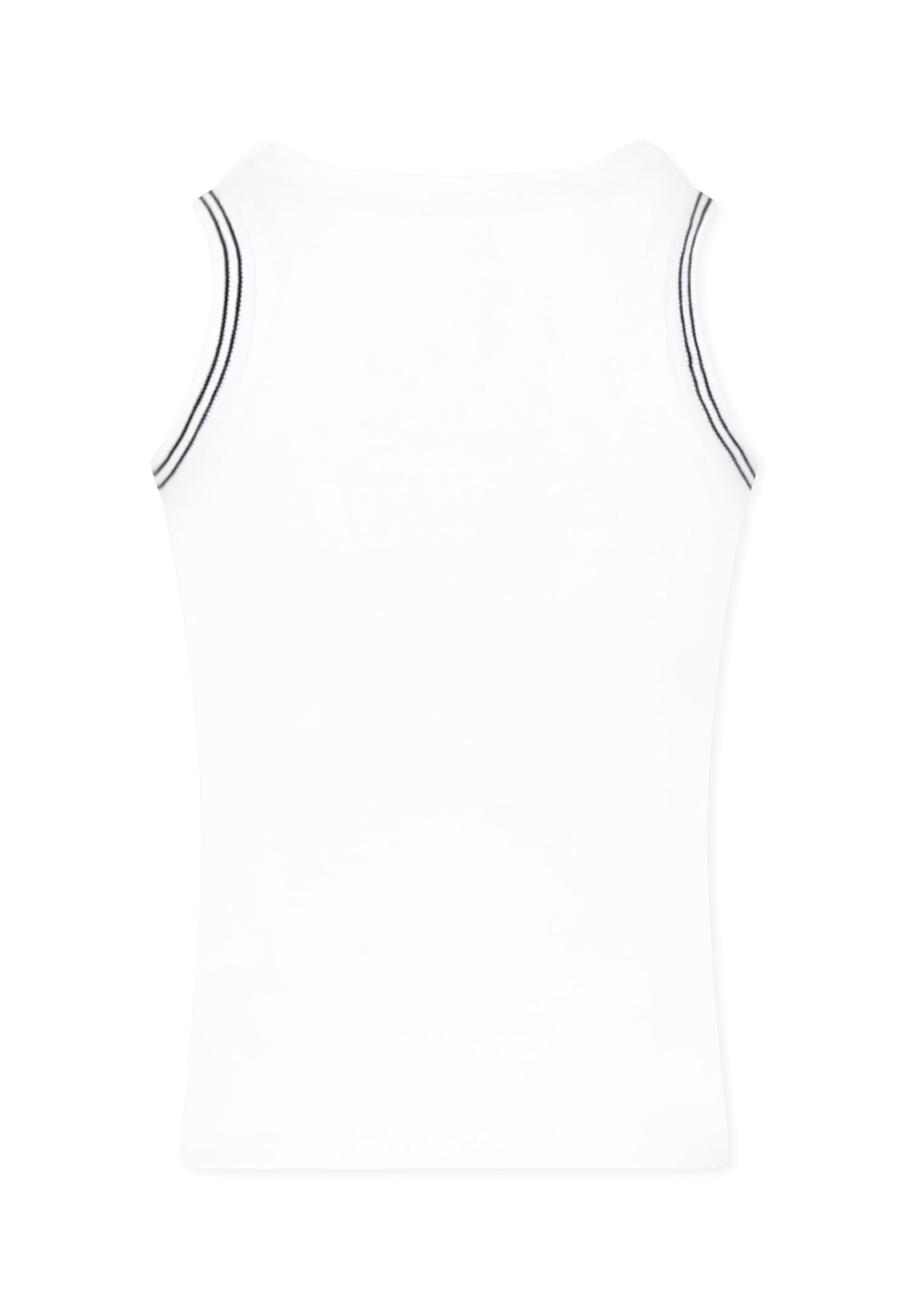 Dkny White Tank Top For Girl With Logo In White
