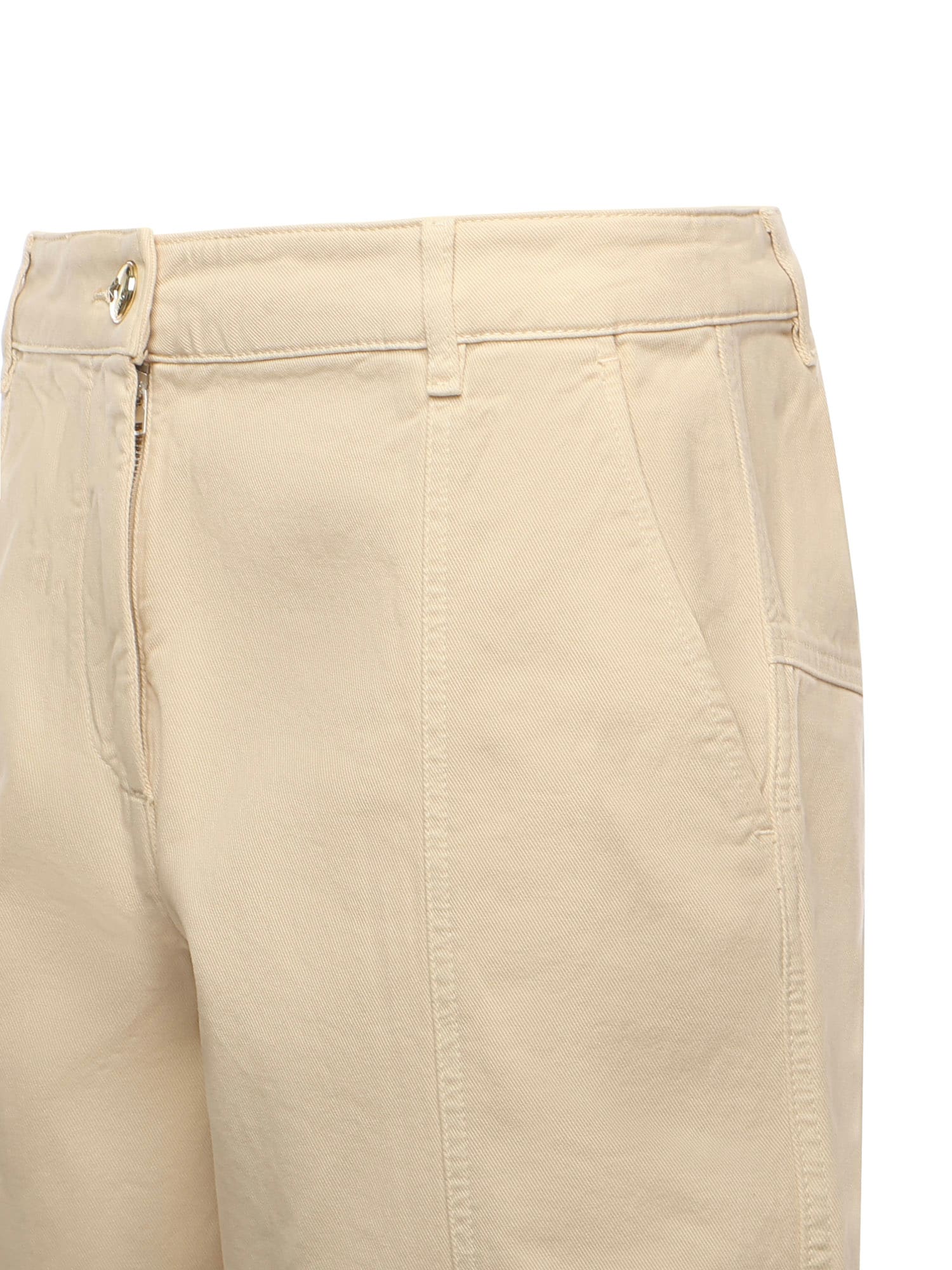 Pinko Cotton Balloon Pants In Neutral