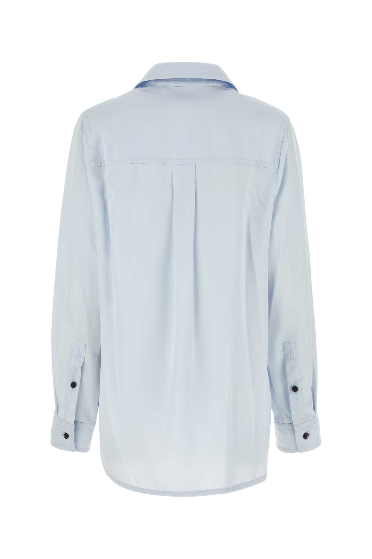 Shop Bottega Veneta Pastel Light-blue Twill Shirt In Morningmist
