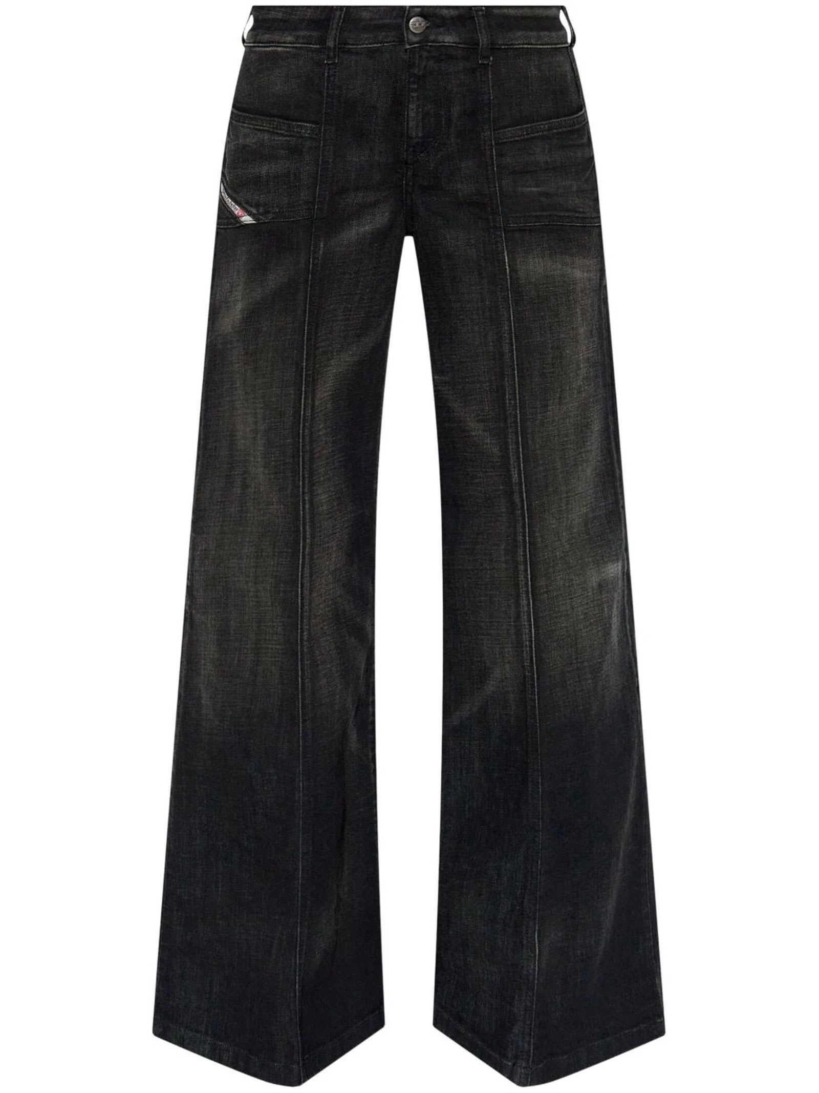 Shop Diesel D-akii Flared Jeans In Black