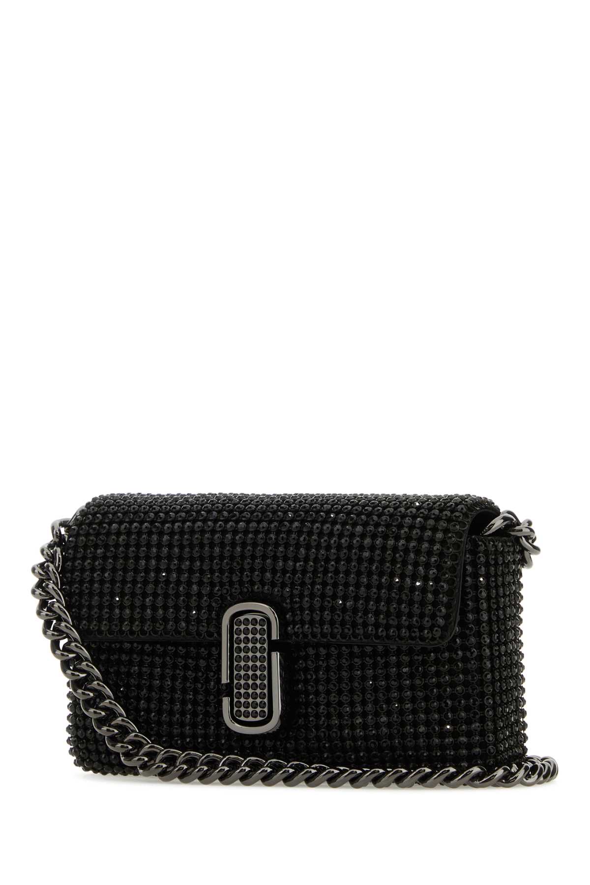 Marc Jacobs Embellished Fabric Mini J Marc Shoulder Bag In Black