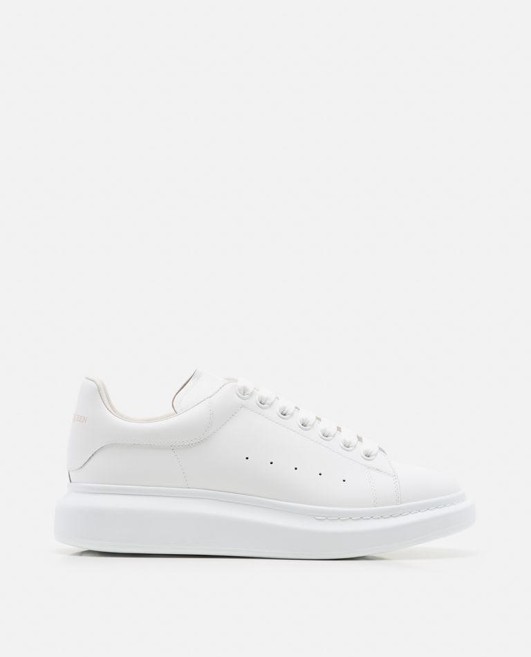 Shop Alexander Mcqueen Oversize Larry Leather Sneakers In White