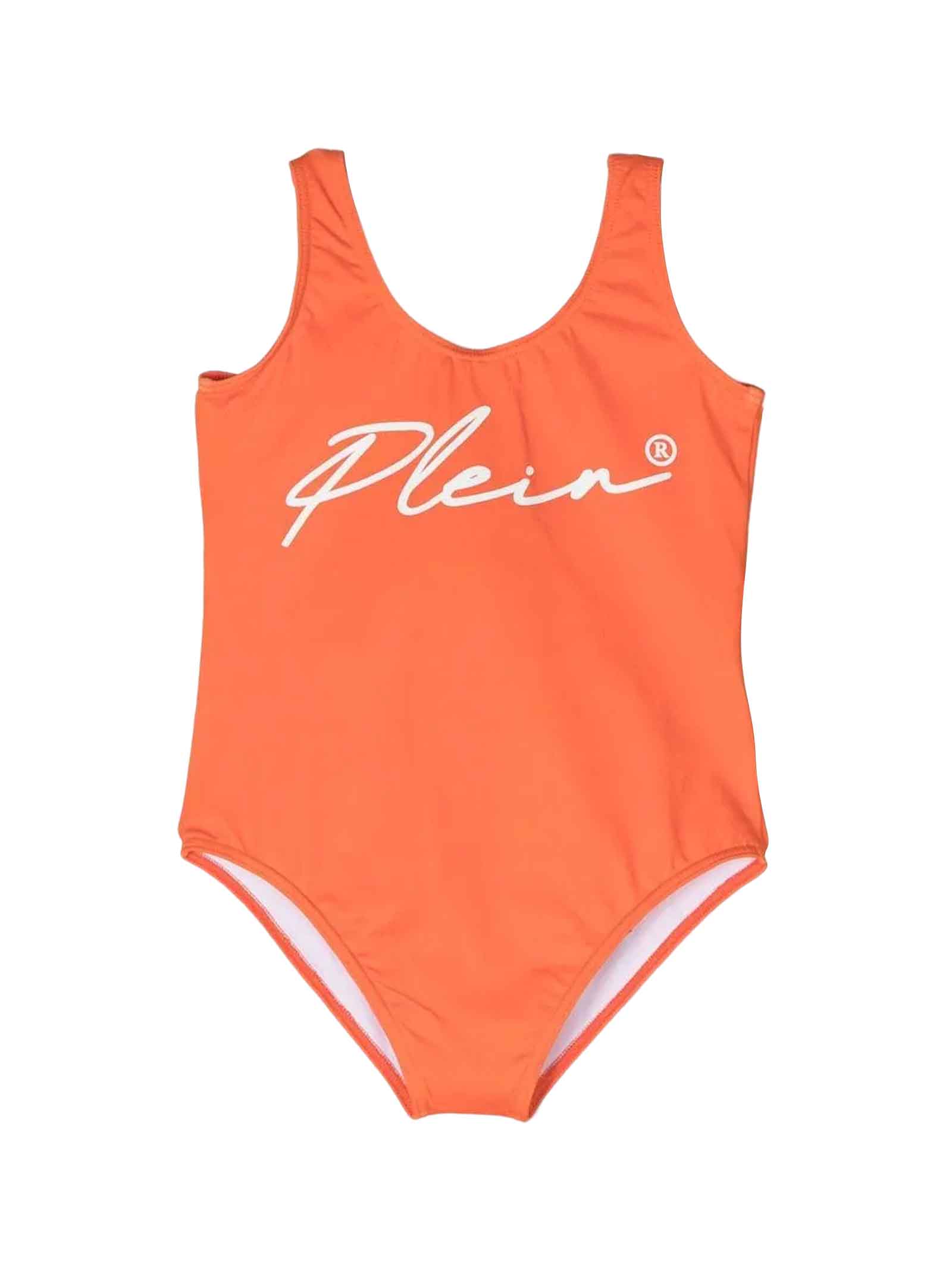 Philipp Plein Junior Orange Swimsuit Girl