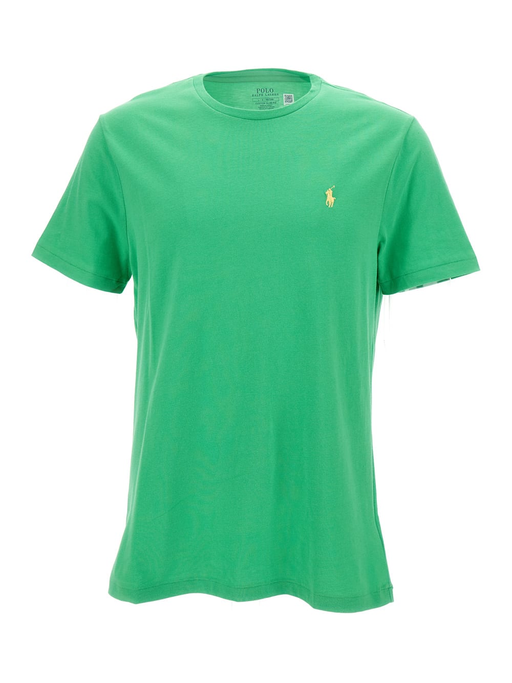 Shop Polo Ralph Lauren Green Crewneck T-shirt With Pony Embroidery In Cotton Man