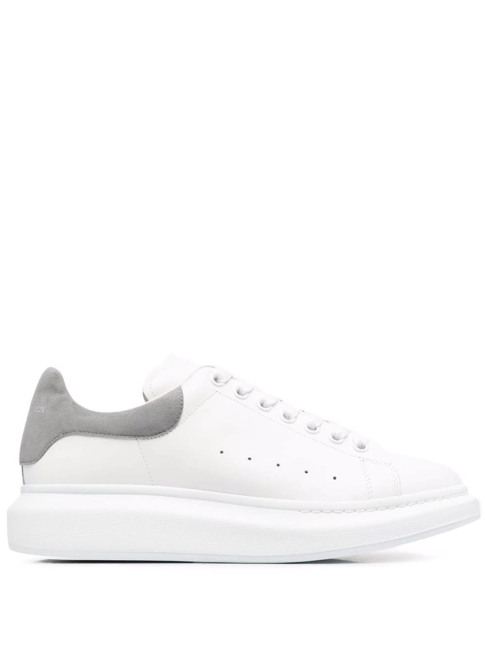Alexander McQueen Woman White And Grey Oversize Sneakers
