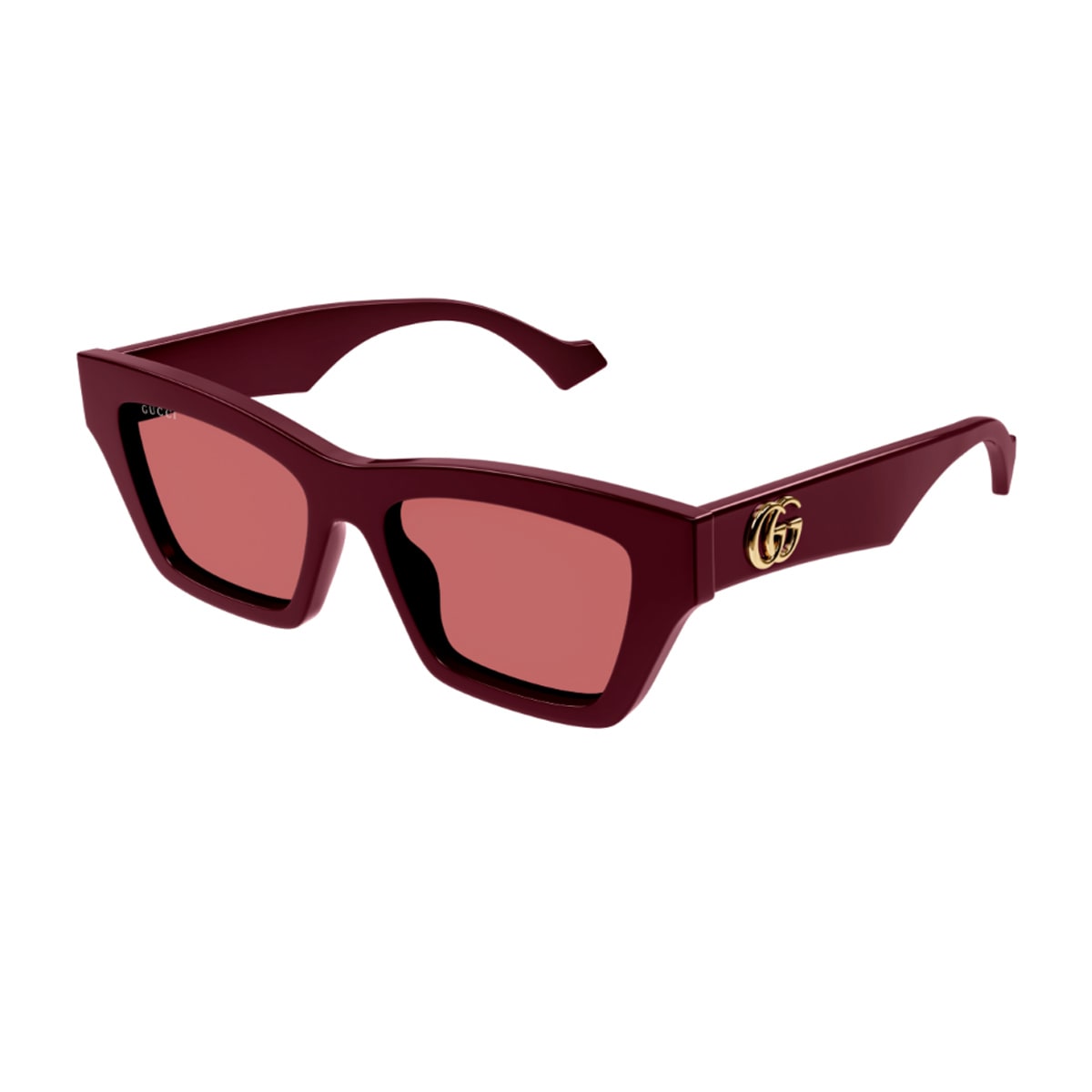 Gucci Gg1753s Linea Emblem 004 Burgundy Brown Sunglasses In Burgundy