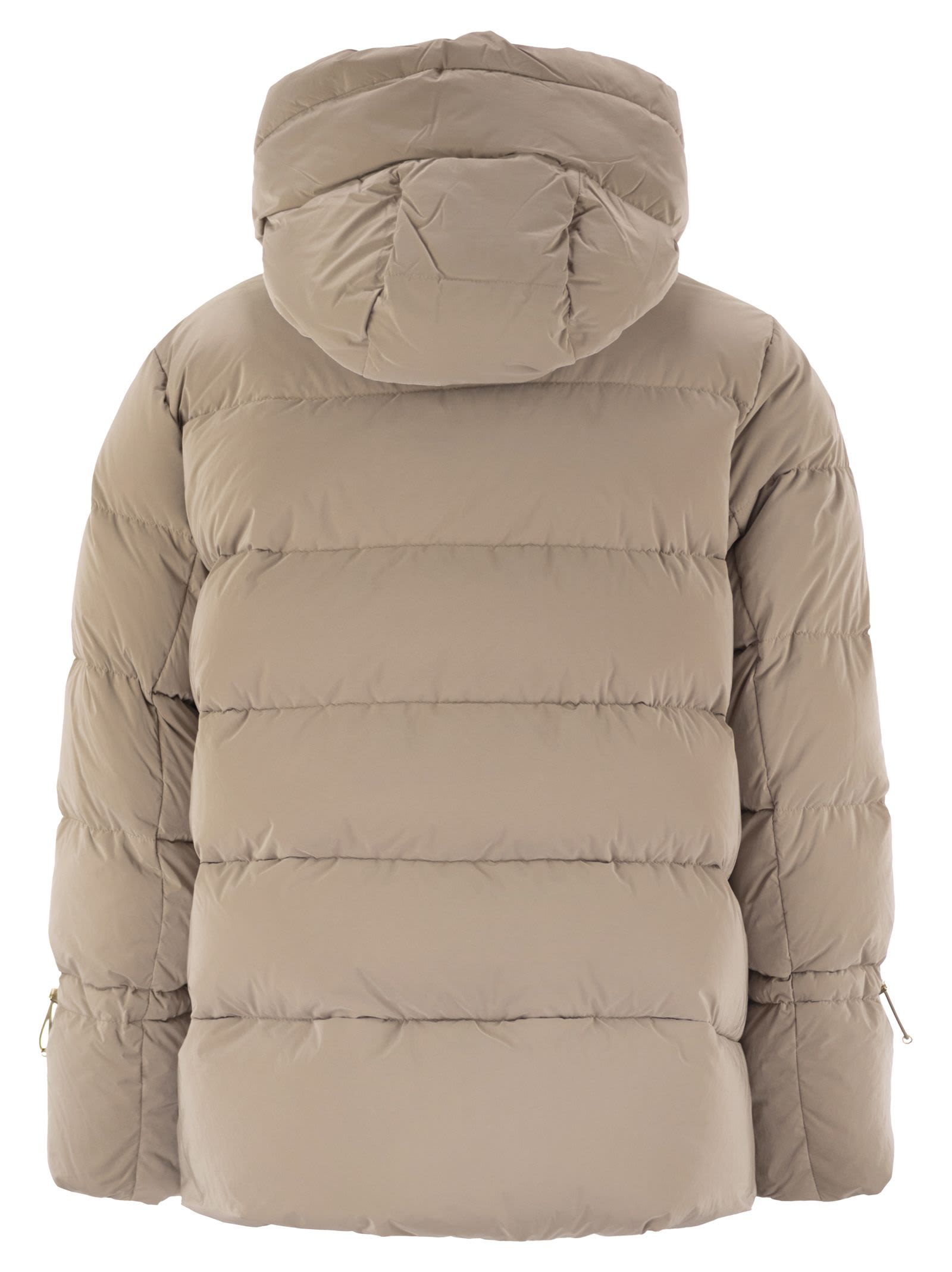 Moorer Gadia-os - Hooded Down Jacket In Neutral