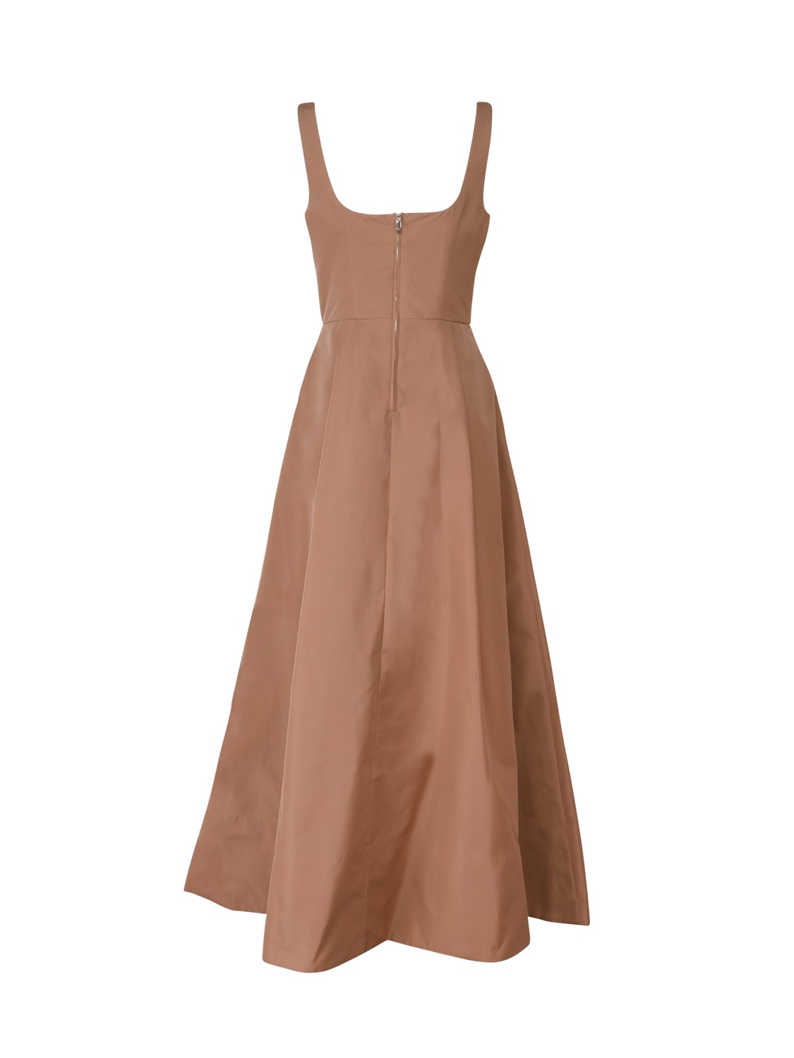 Shop Pinko Elegant Taffeta Dress In Brown