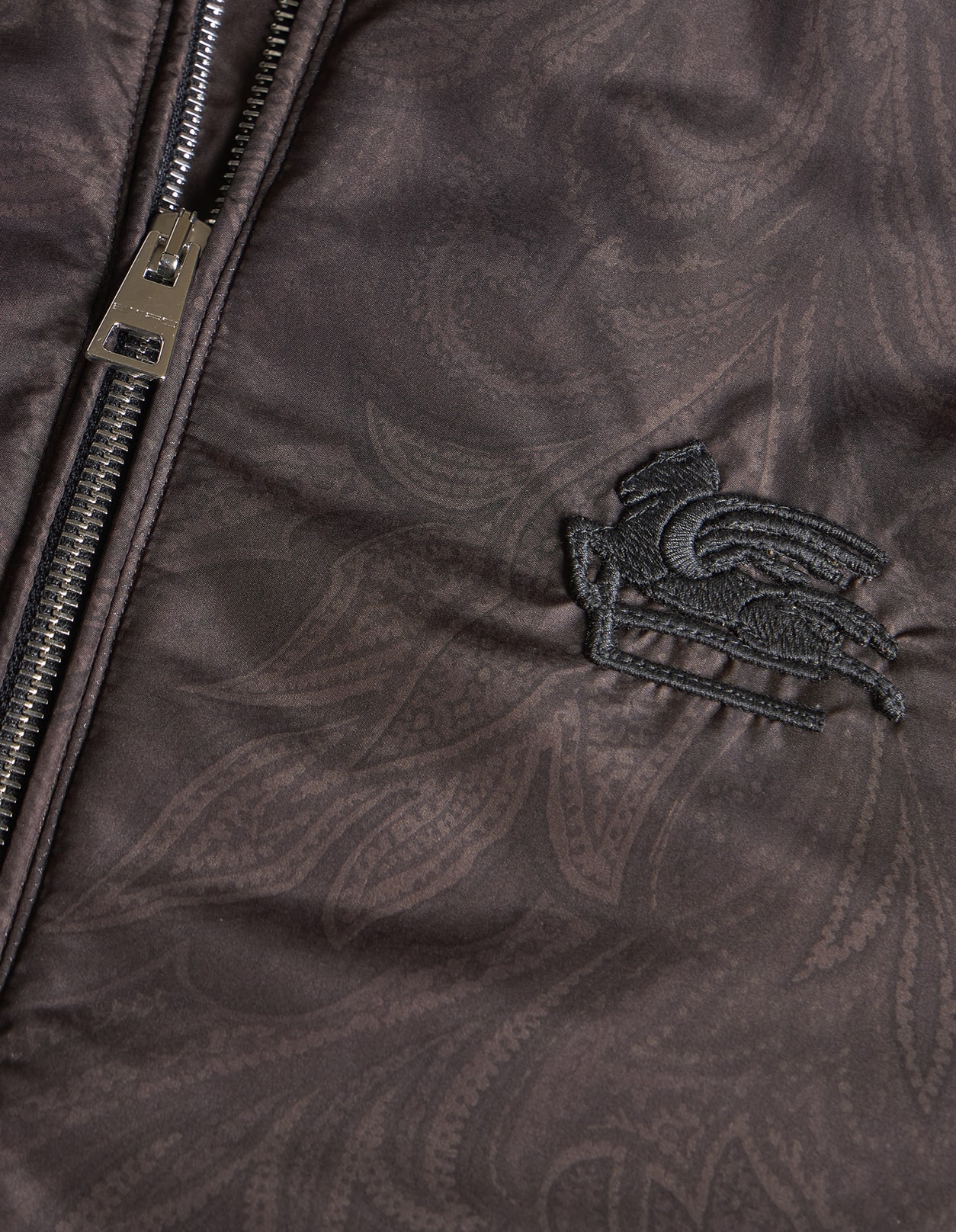 Shop Etro Black Paisley Bomber Jacket With Logo