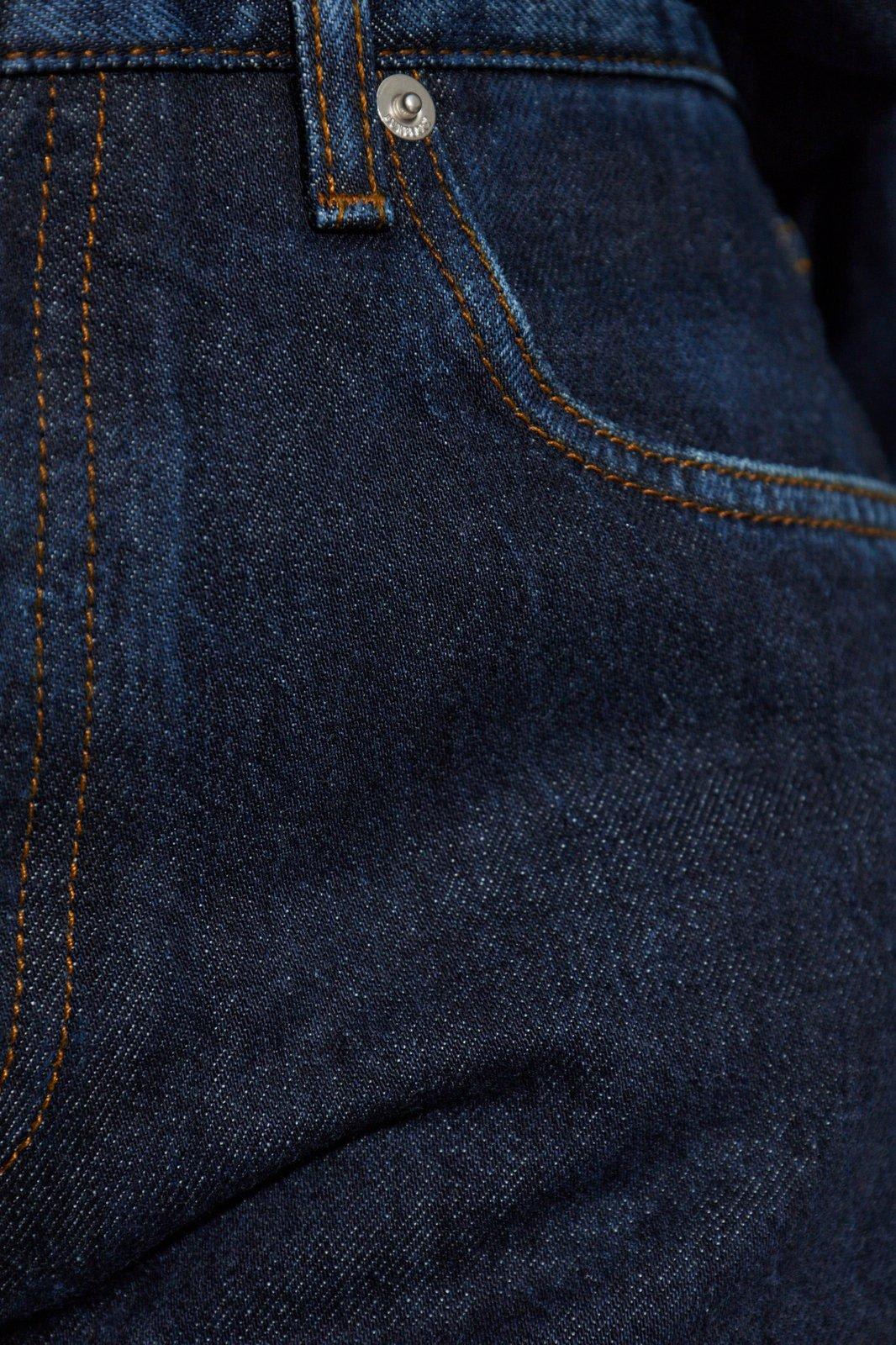 Burberry Logo Patch Straight-leg Jeans In Blue