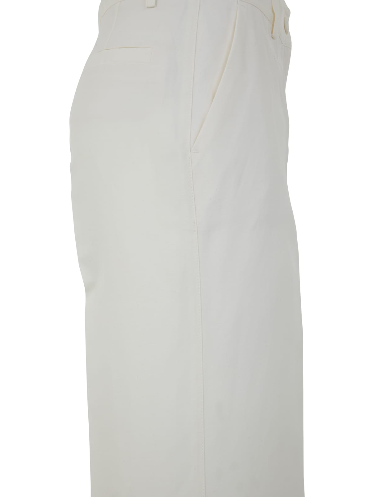 Shop P.a.r.o.s.h Satin, Viscose And Linen Trousers In Cream