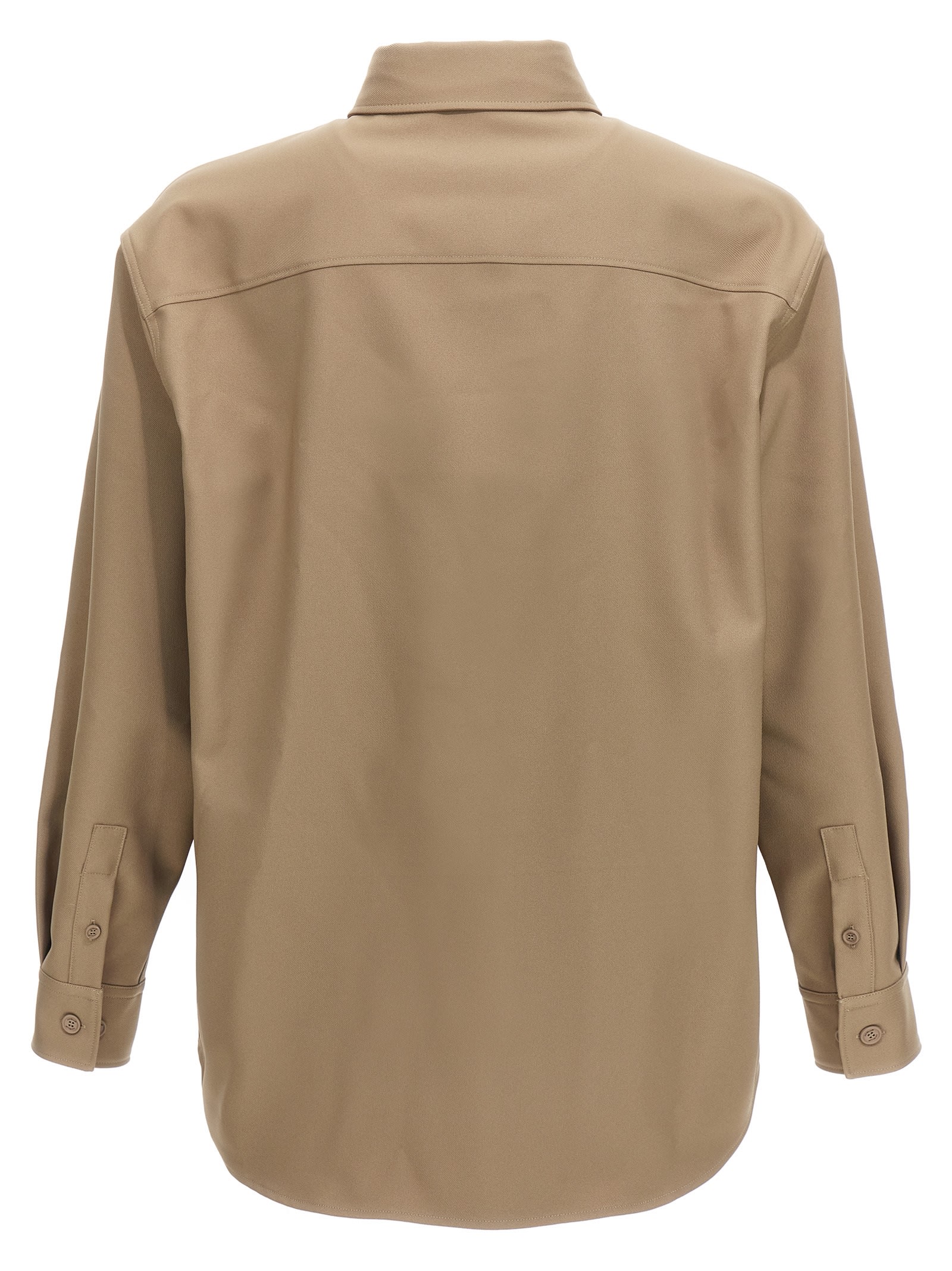 Shop Off-white Overshirt Off Emb In Beige