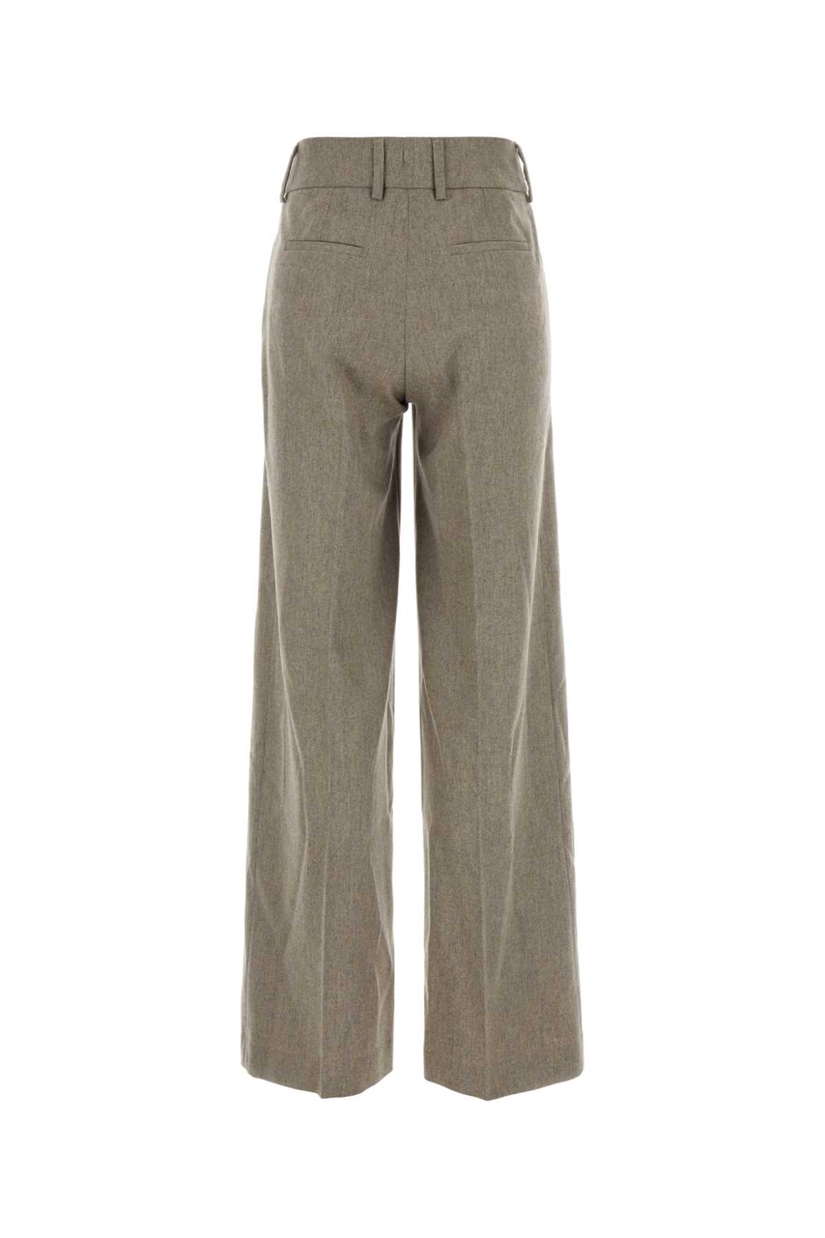 Shop Pt Torino Melange Cappuccino Stretch Wool Blend Palazzo Pant In Naturale