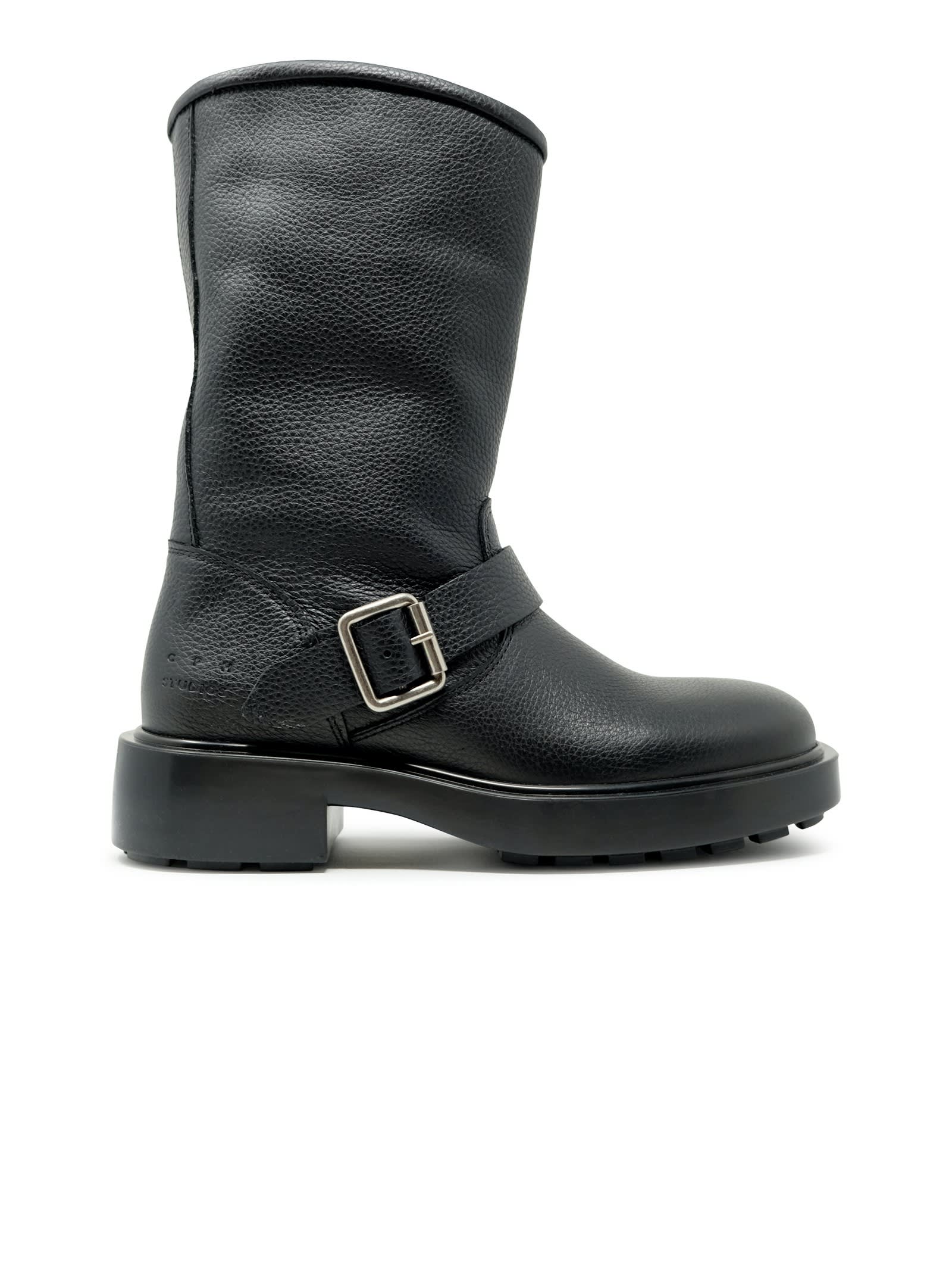 Copenhagen Leather Mid Boots In Black