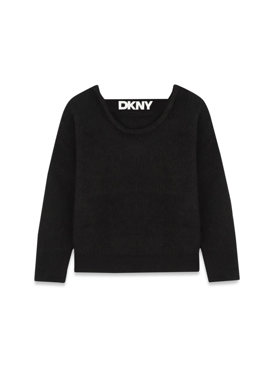 Dkny Logo-band Jumper In Black