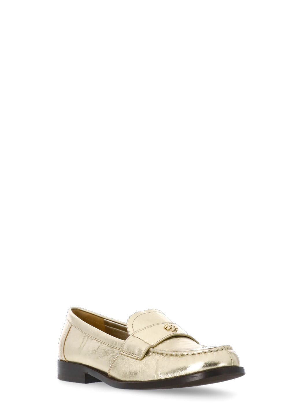 Shop Tory Burch Leather Loafer In Golden