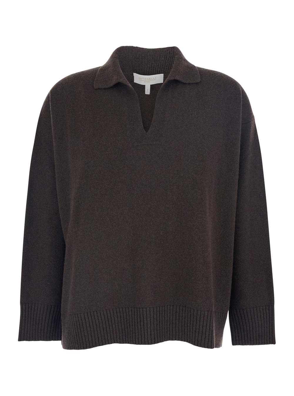 Antonelli V-neck Long-sleeve Knitted Sweater In Animal Print