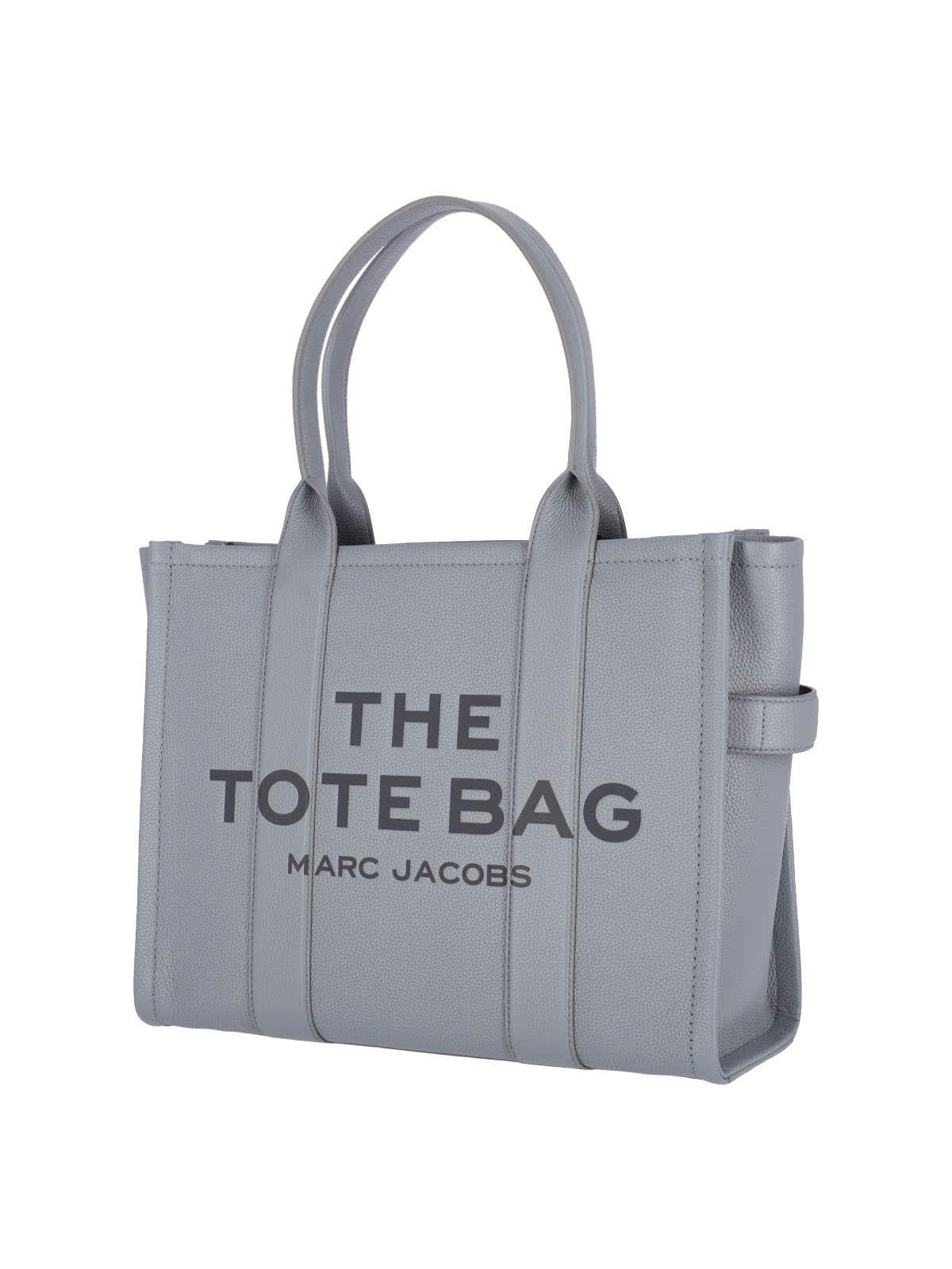 Marc Jacobs The Leather Large Tote Bag In Gray