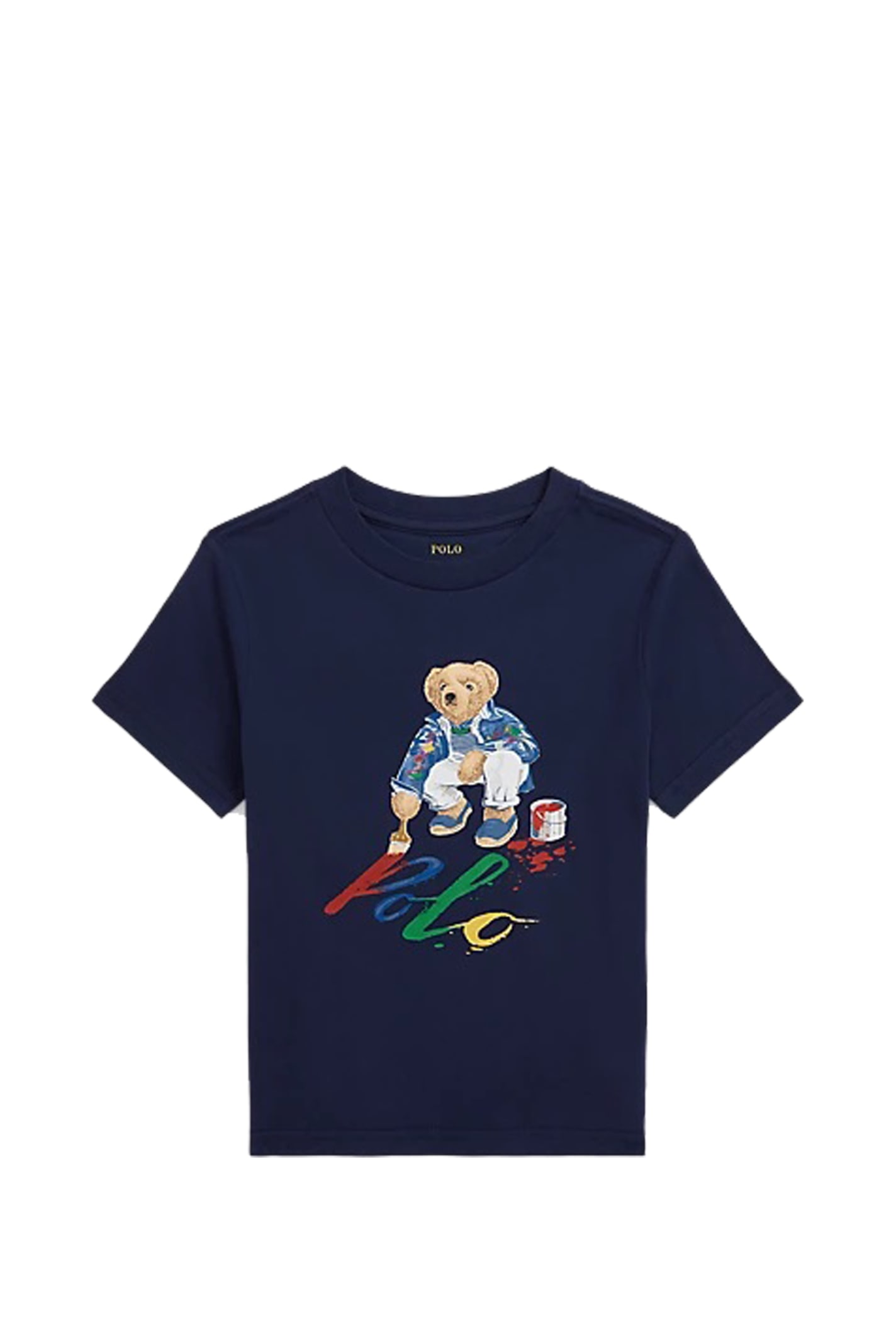Ralph Lauren Kids' Polo Shirt Bear In Jearsy In Blue