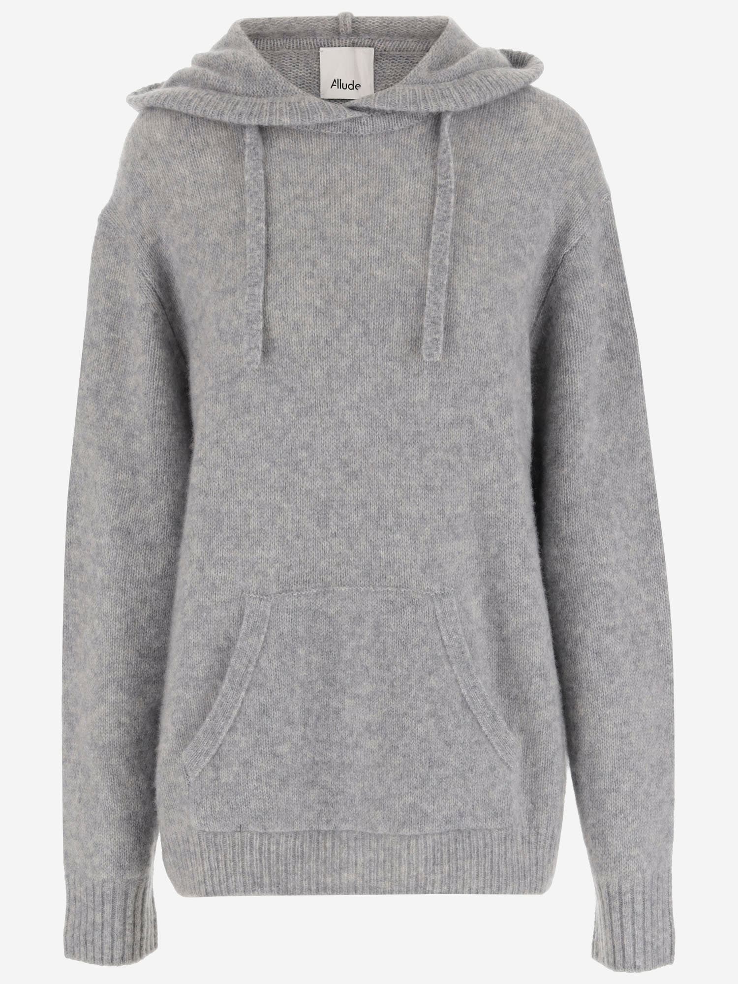 Shop Allude Cashmere And Silk Sweatshirt In Grey