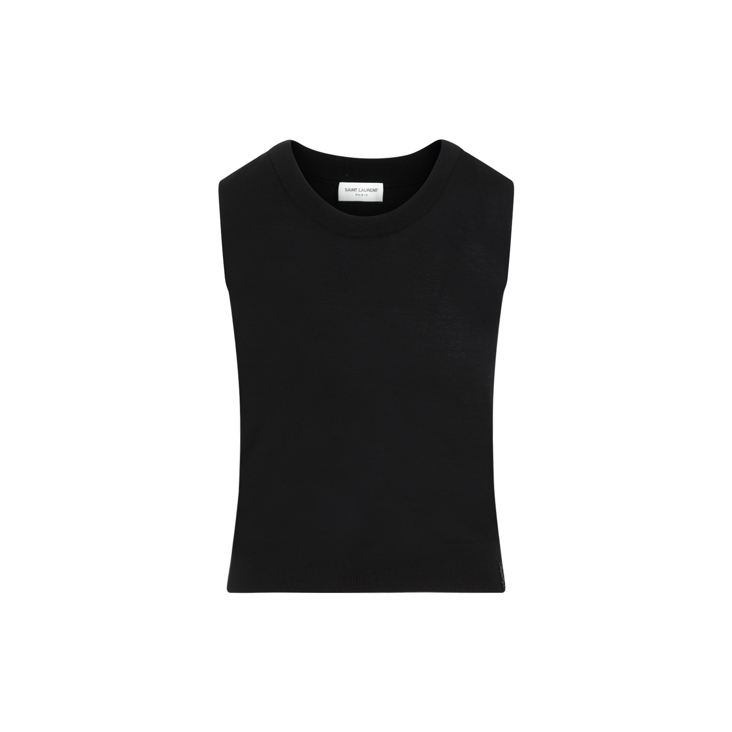 Shop Saint Laurent Wool Tank Top In Noir